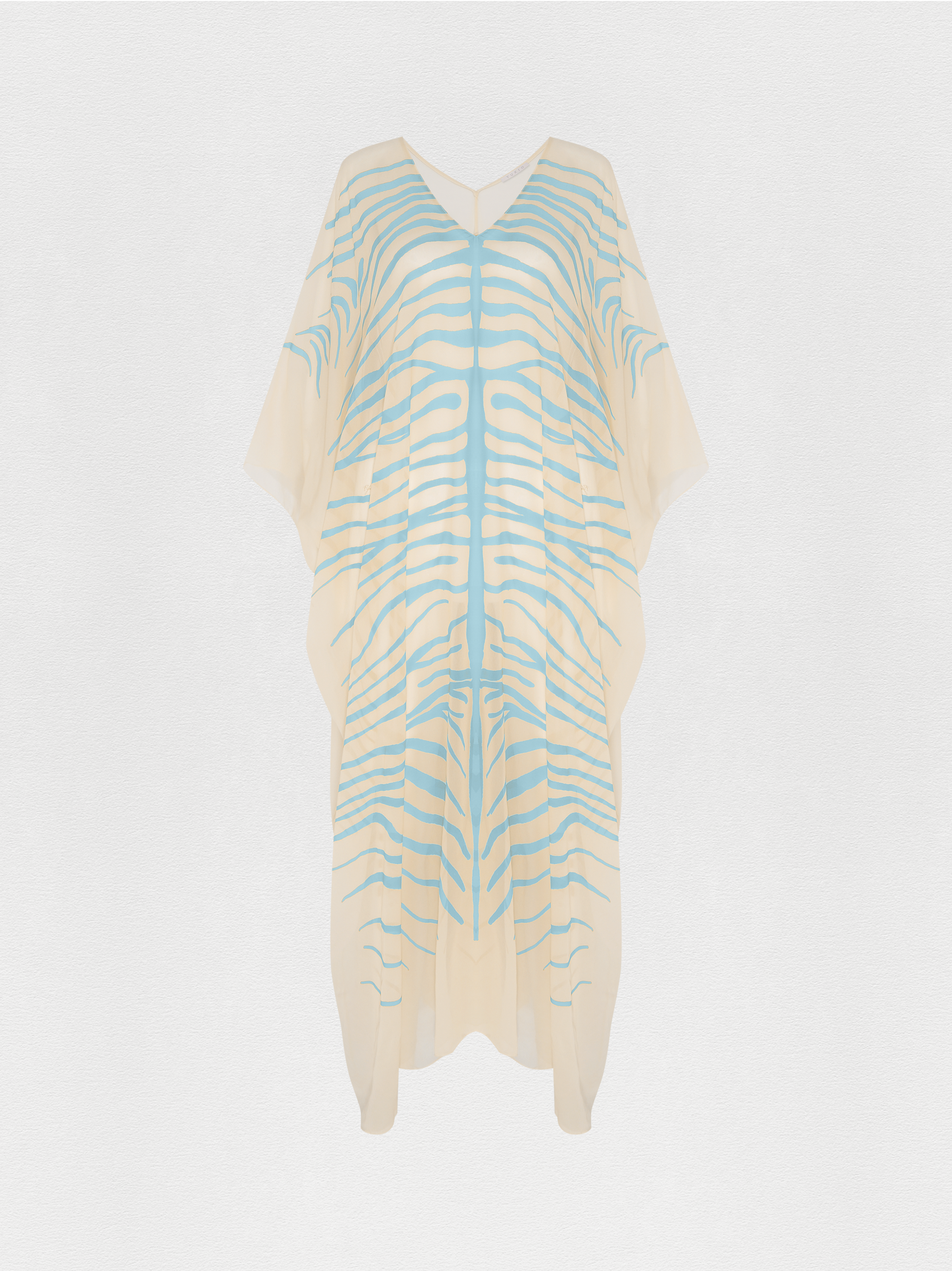 KAFTAN GEORGETTE ZEBRA MONO AZUL SKY