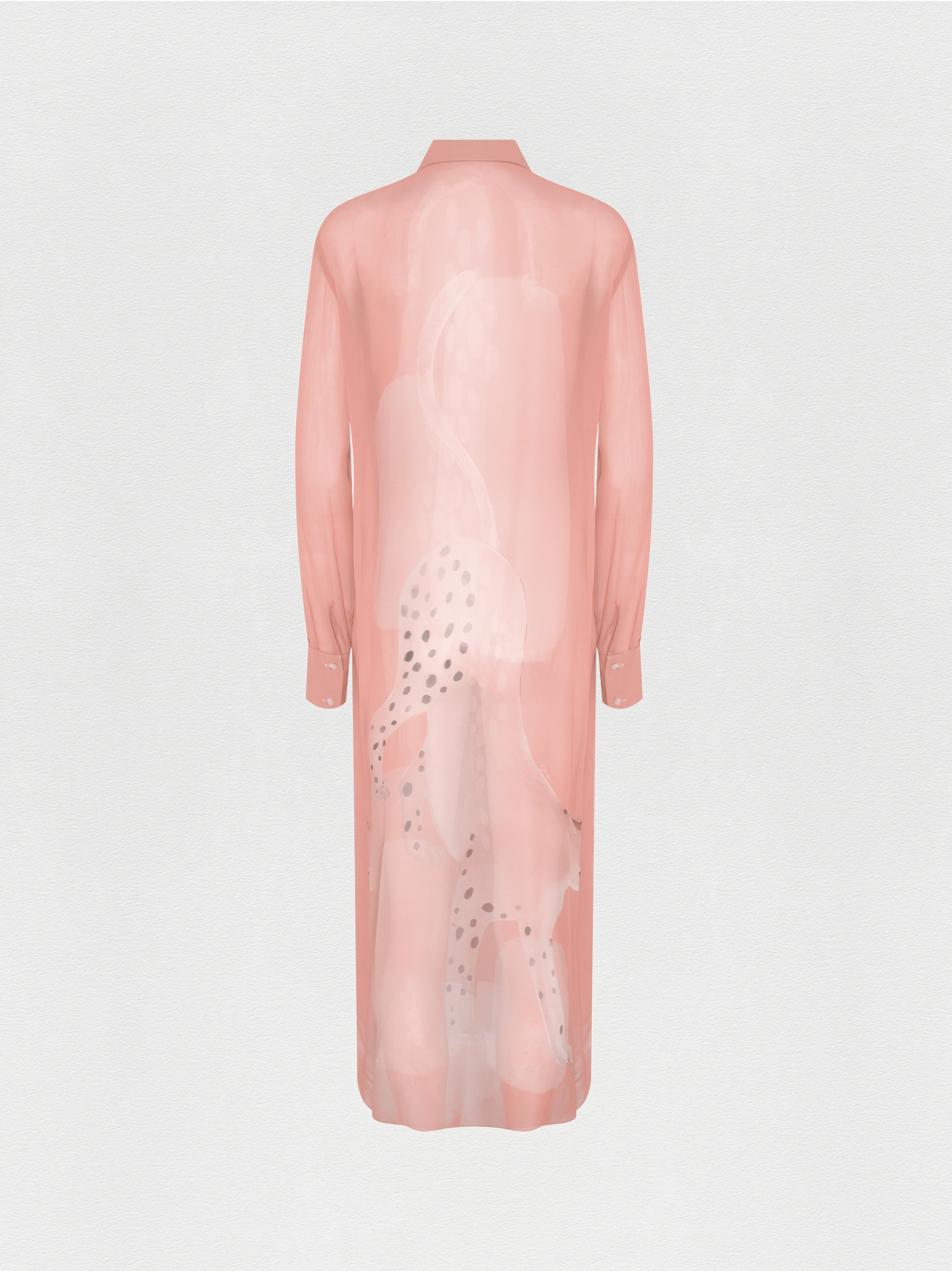 CHEMISE ALGODÃO DE SEDA GUEPARDO ROSA