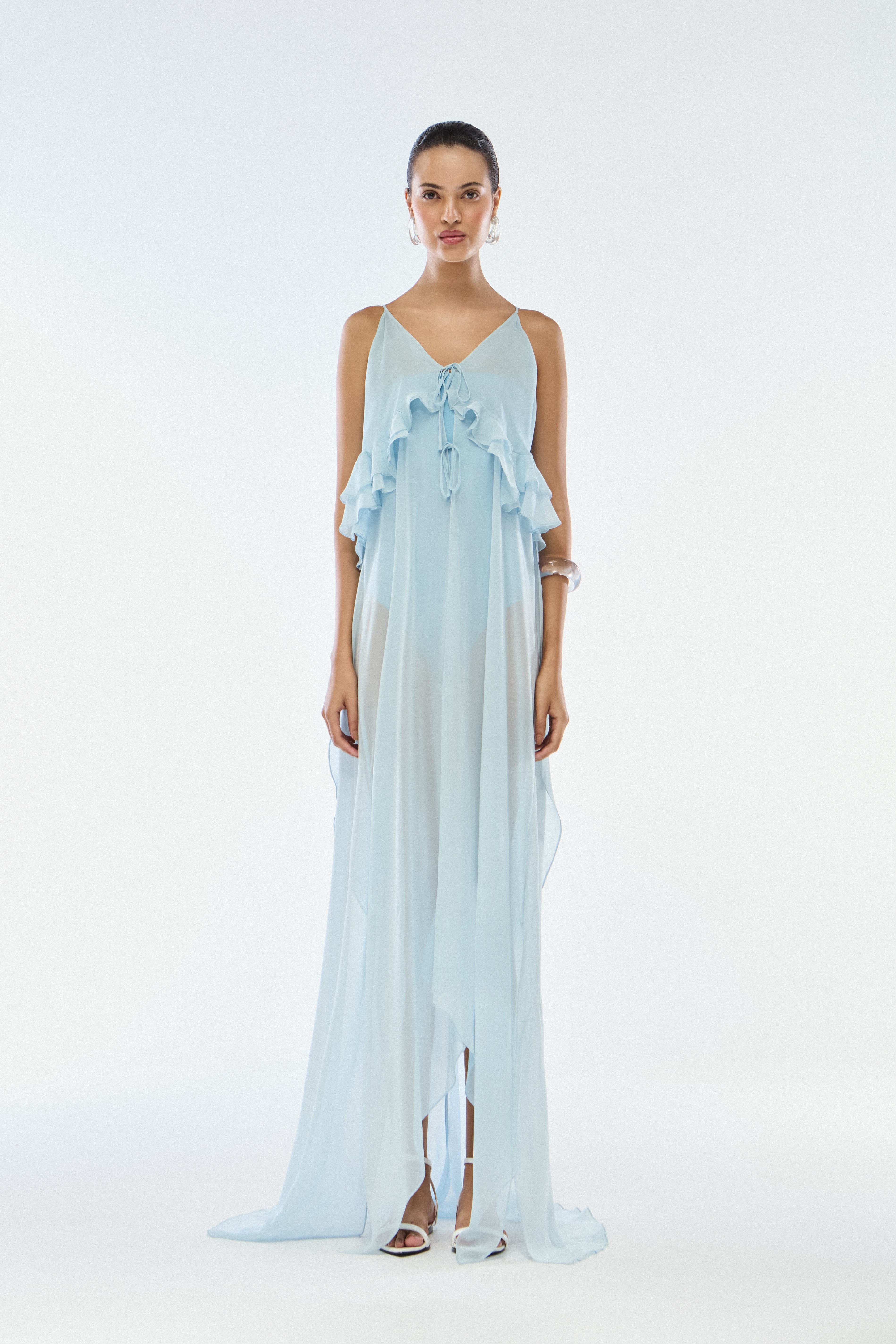 KAFTAN REGATA GEORGETTE AZUL