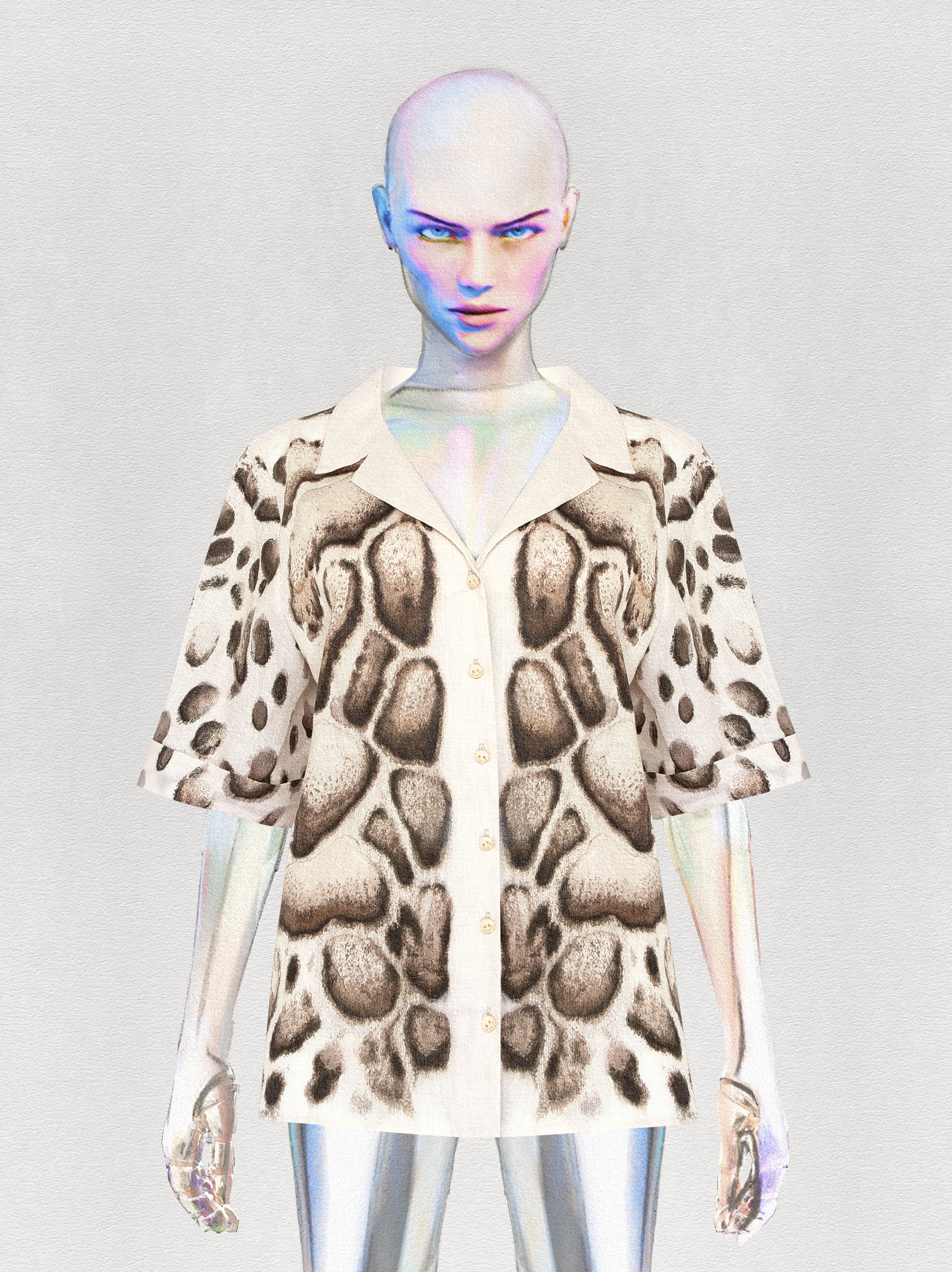 CAMISA DE LINHO MANGA CURTA SKIN NATURAL