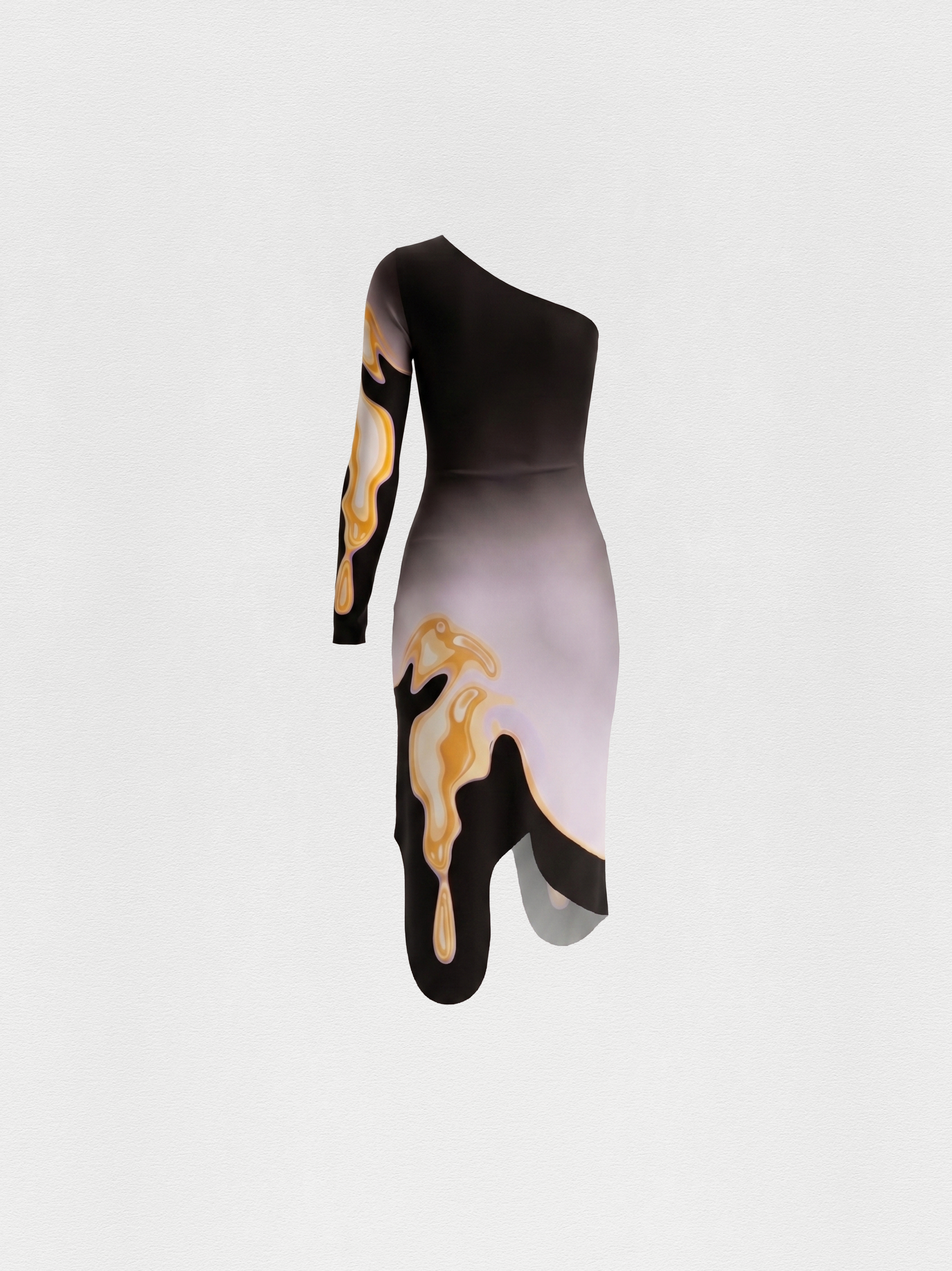 VESTIDO CURTO ASSIMÉTRICO LYCRA BUTTERFISH