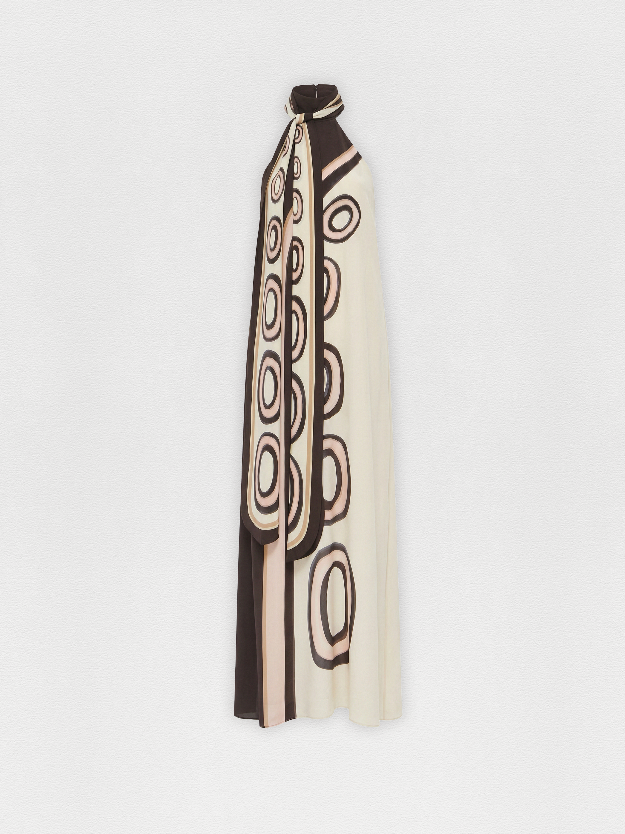 VESTIDO GOLA ALTA DE SEDA CORRENTES