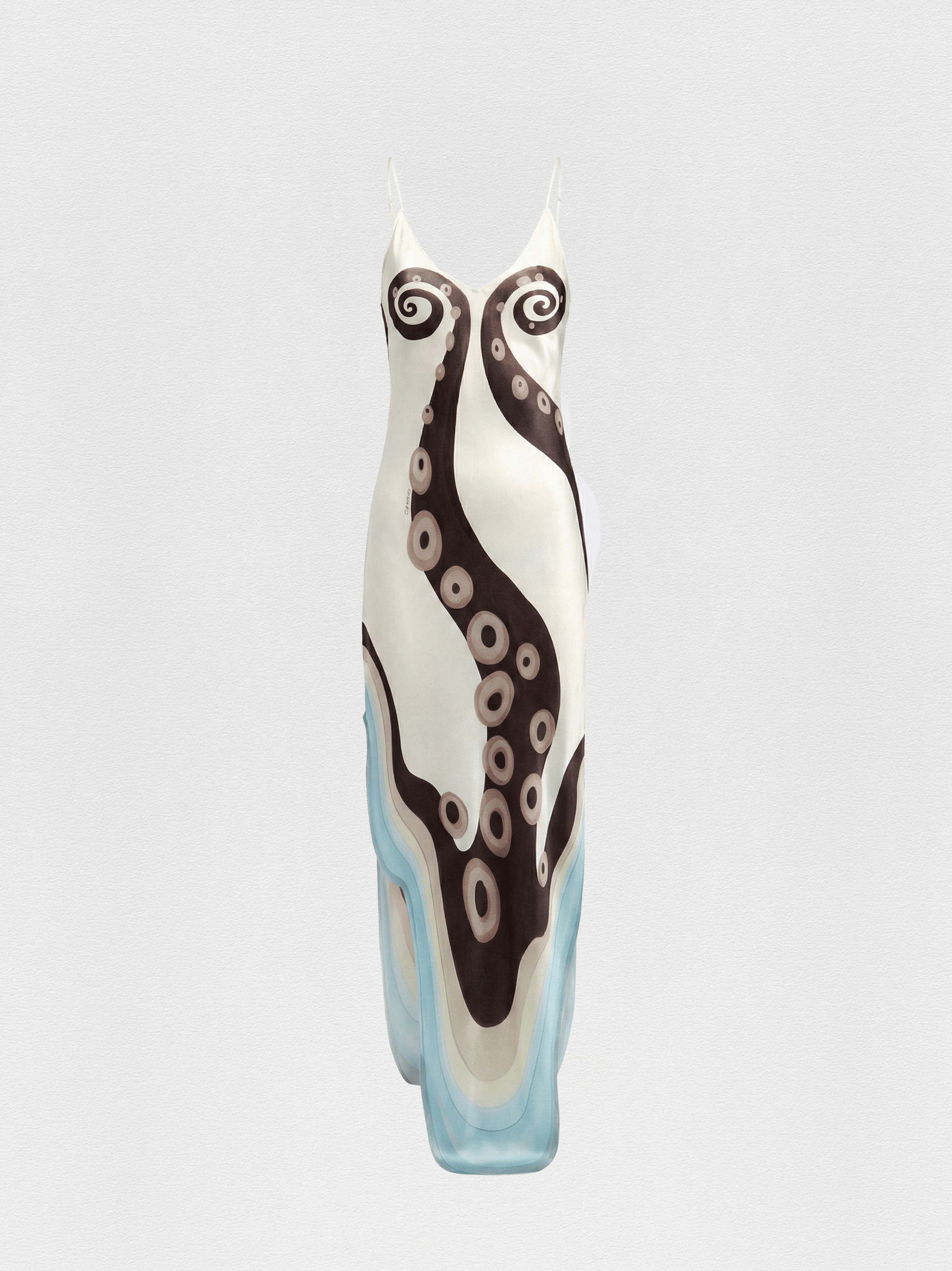 SLIP DRESS ASSIMÉTRICO SEDA TENTÁCULOS