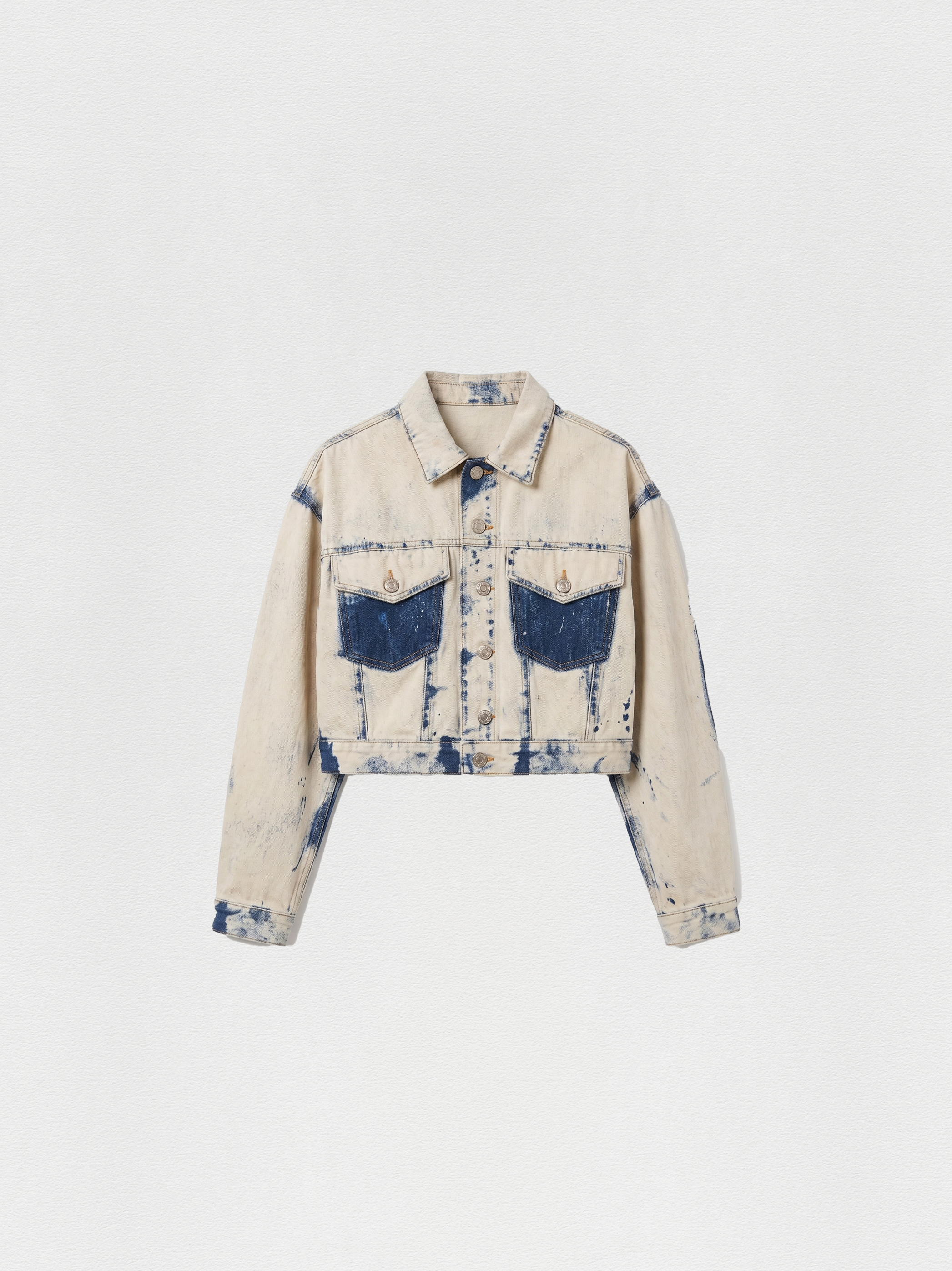 JAQUETA CROPPED OVERSIZED WASHED BLUE