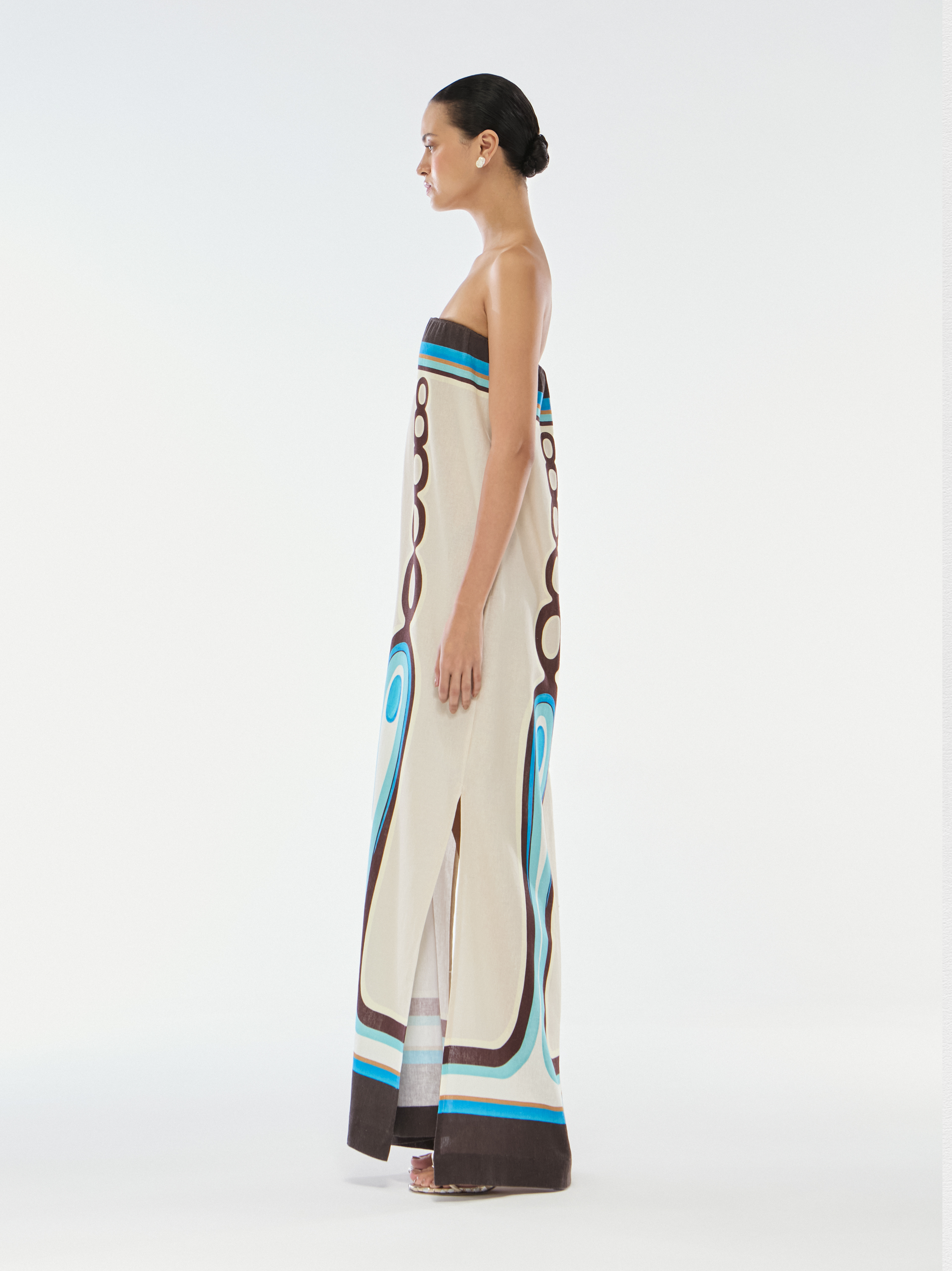 VESTIDO SEM ALÇA LINHO CHAINS