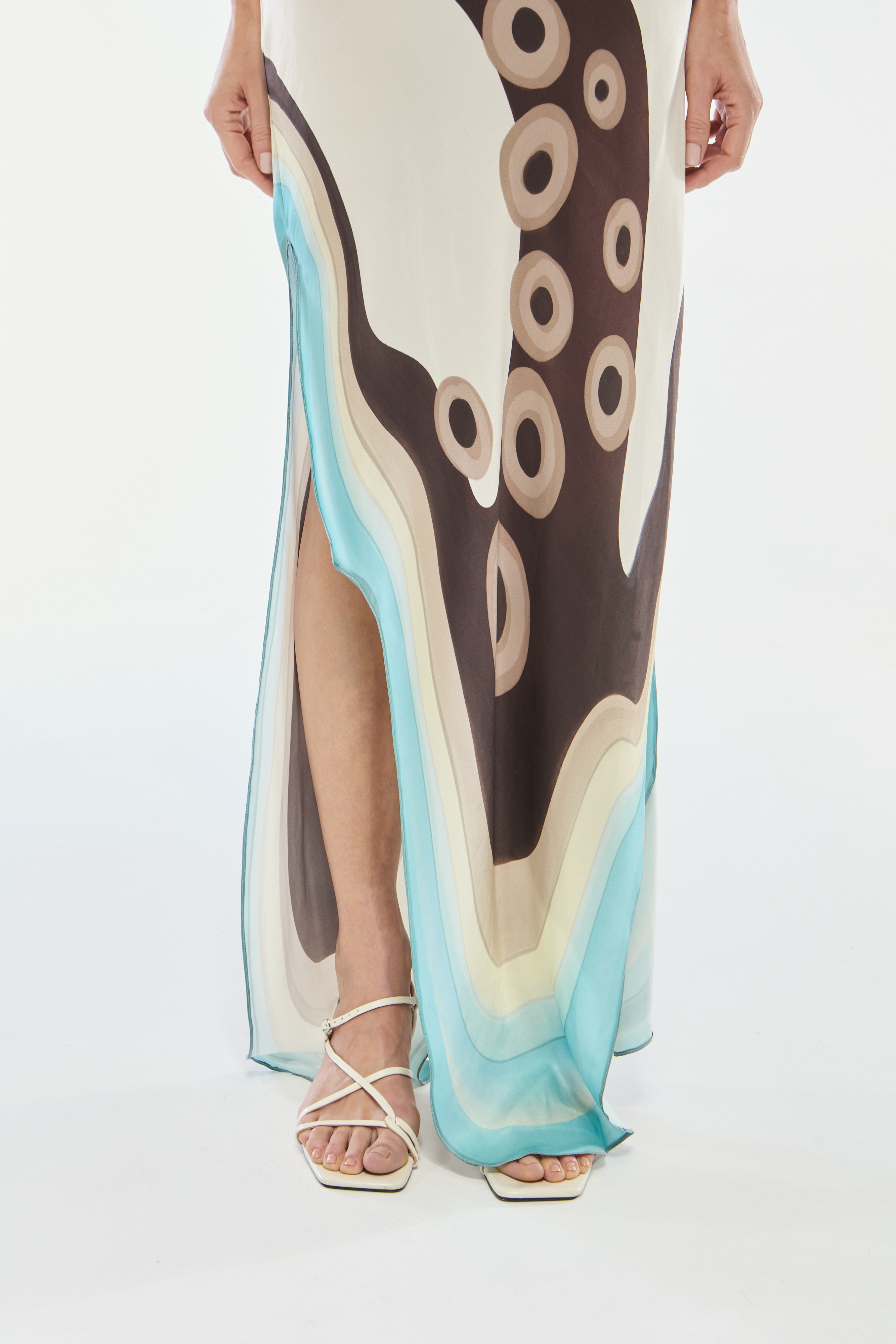 SLIP DRESS ASSIMÉTRICO SEDA TENTÁCULOS