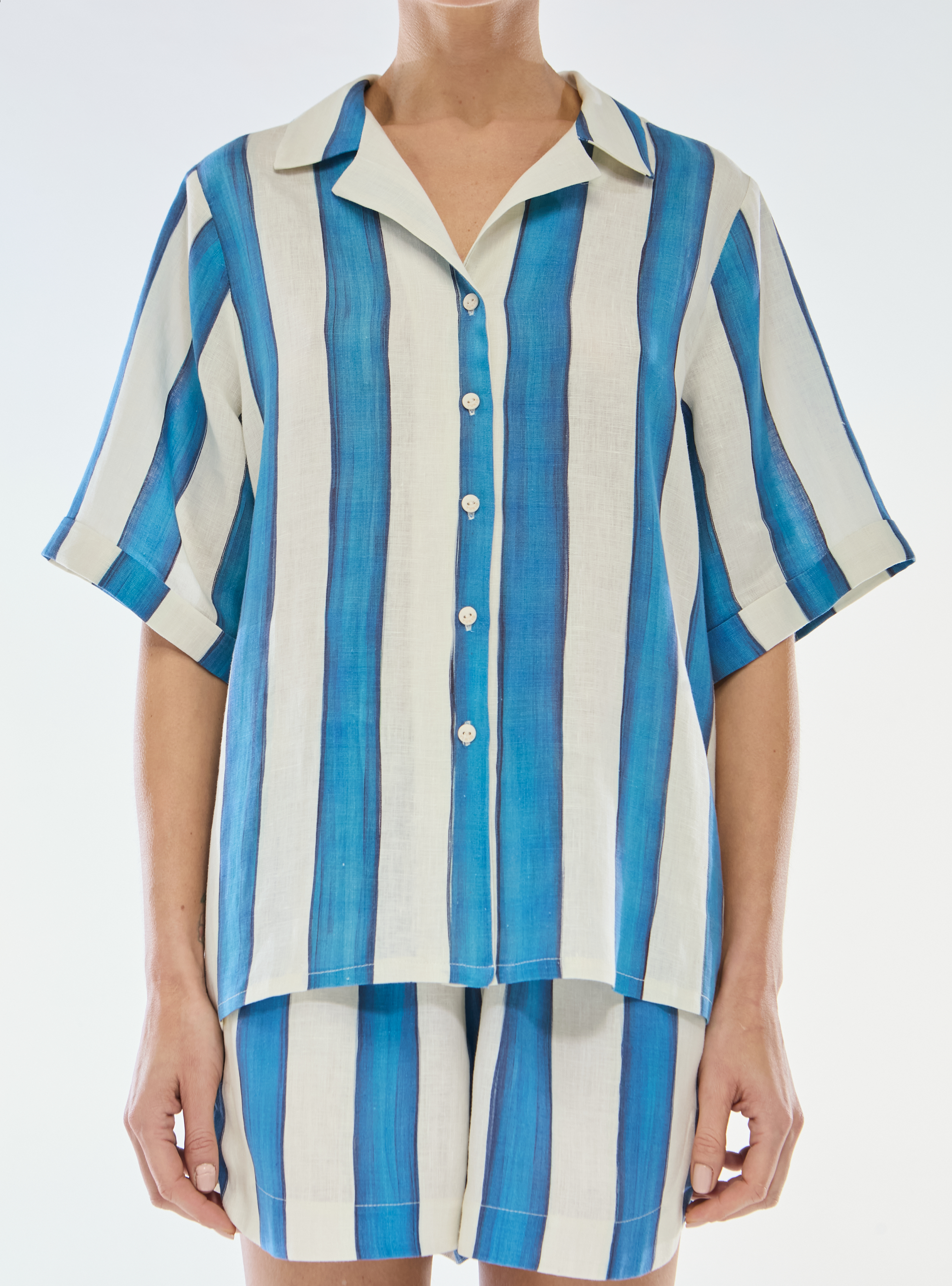 CAMISA LINHO LISTRAS DOMINUS