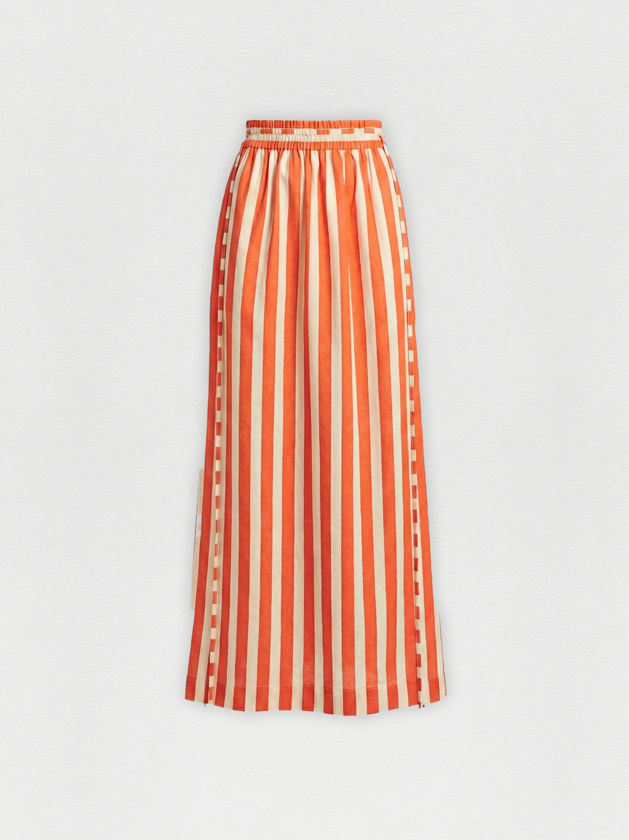 SAIA LONGA FENDA LISTRAS LARANJA
