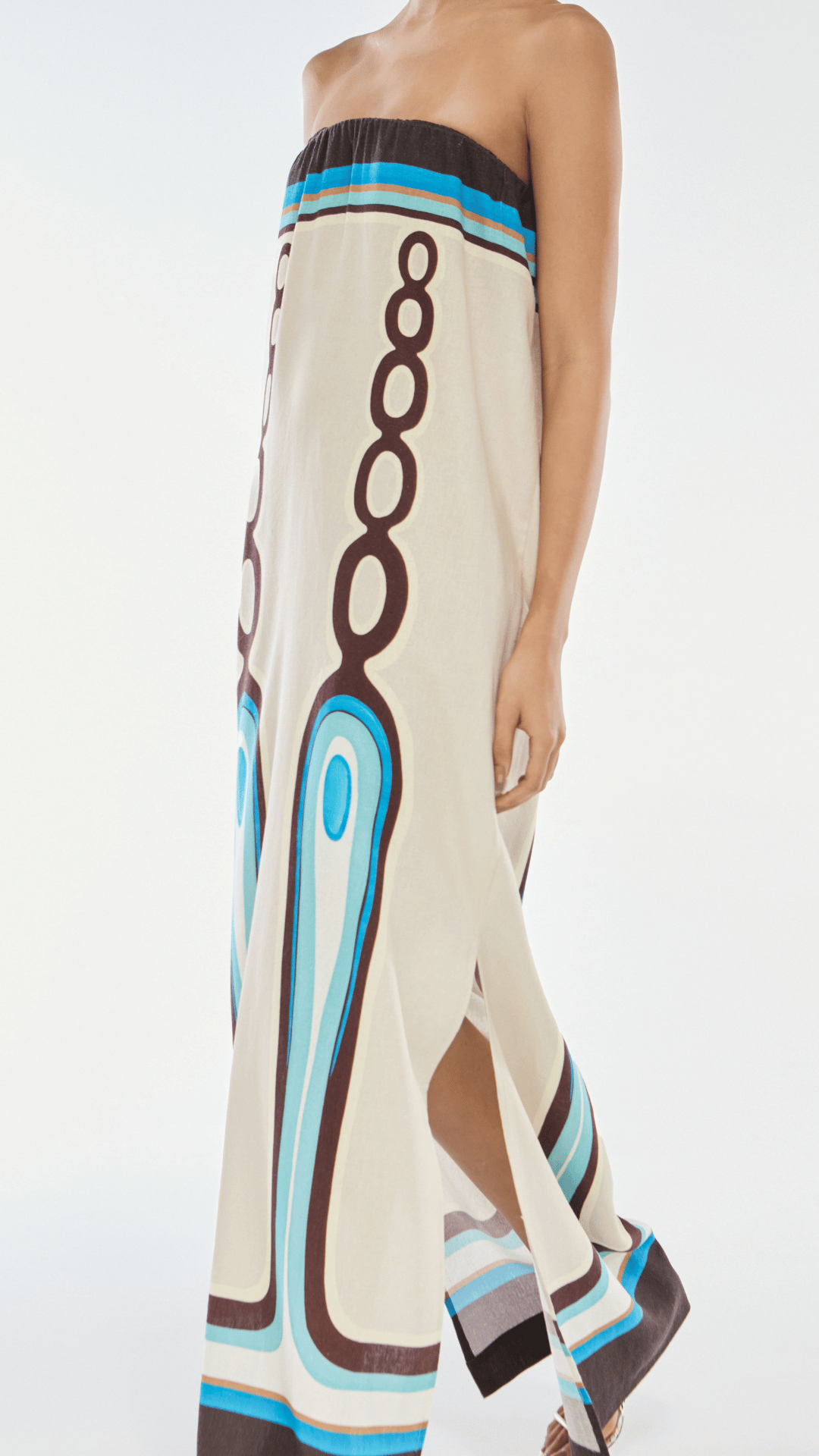 VESTIDO SEM ALÇA LINHO CHAINS