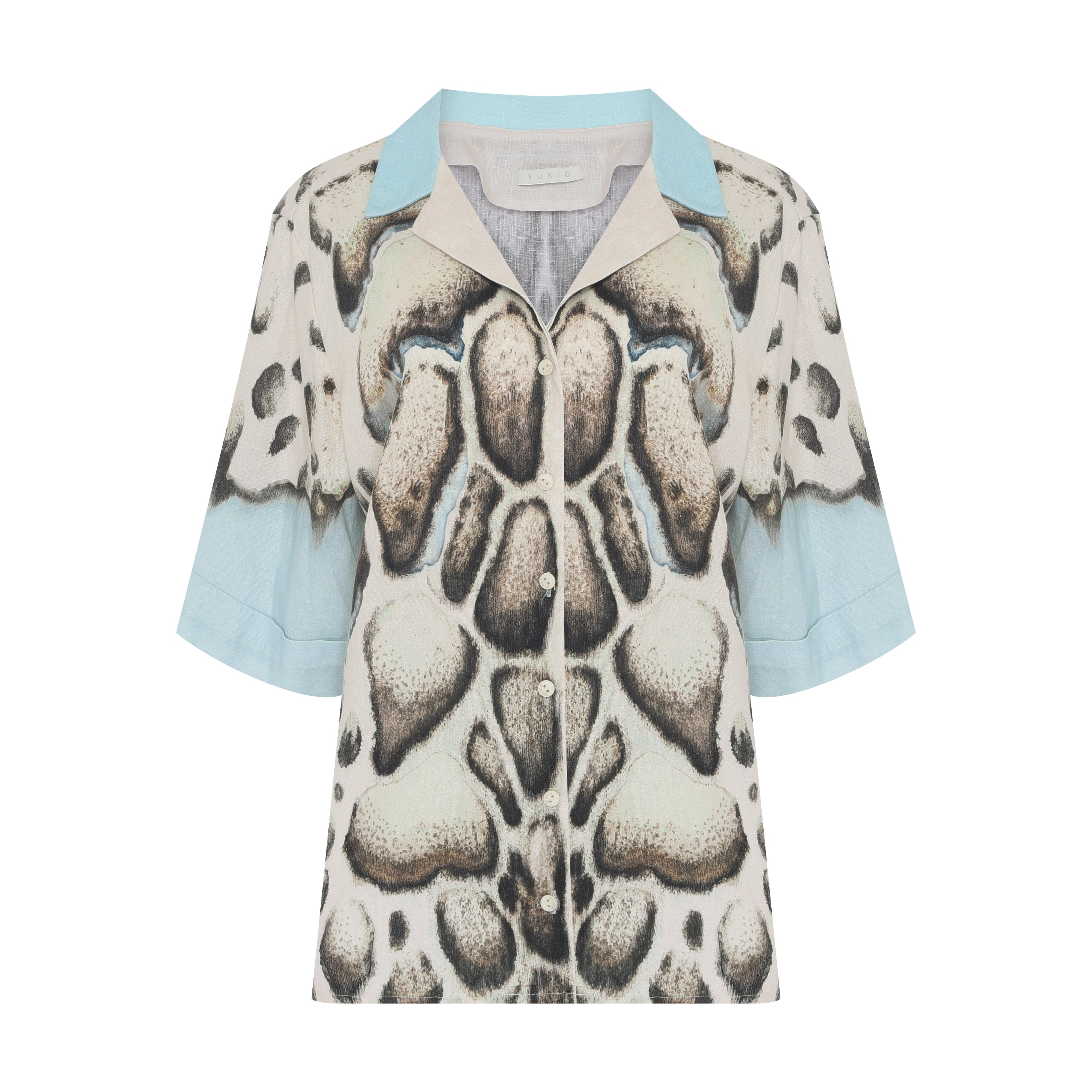 CAMISA MANGA CURTA LINHO SKIN BARRADO