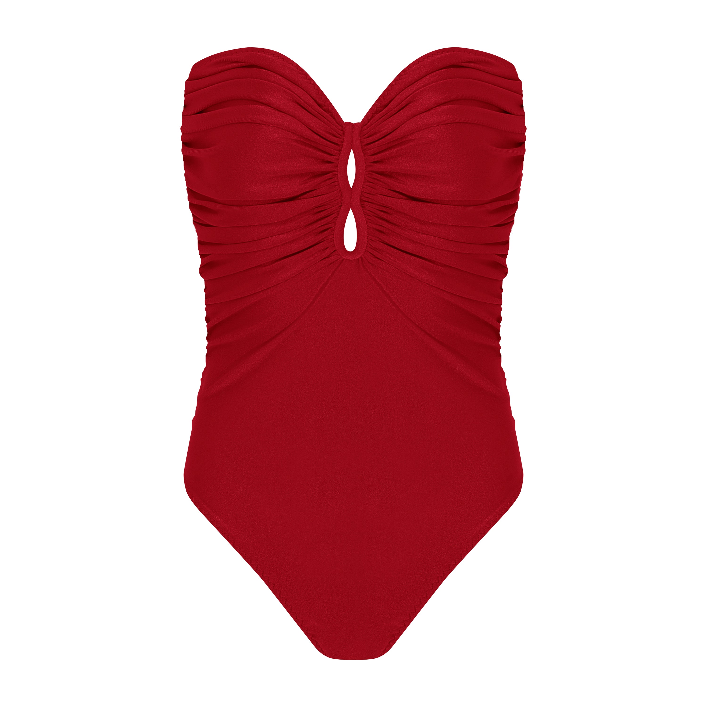 MAIÔ SEM ALÇA FRANZIDO VERMELHO