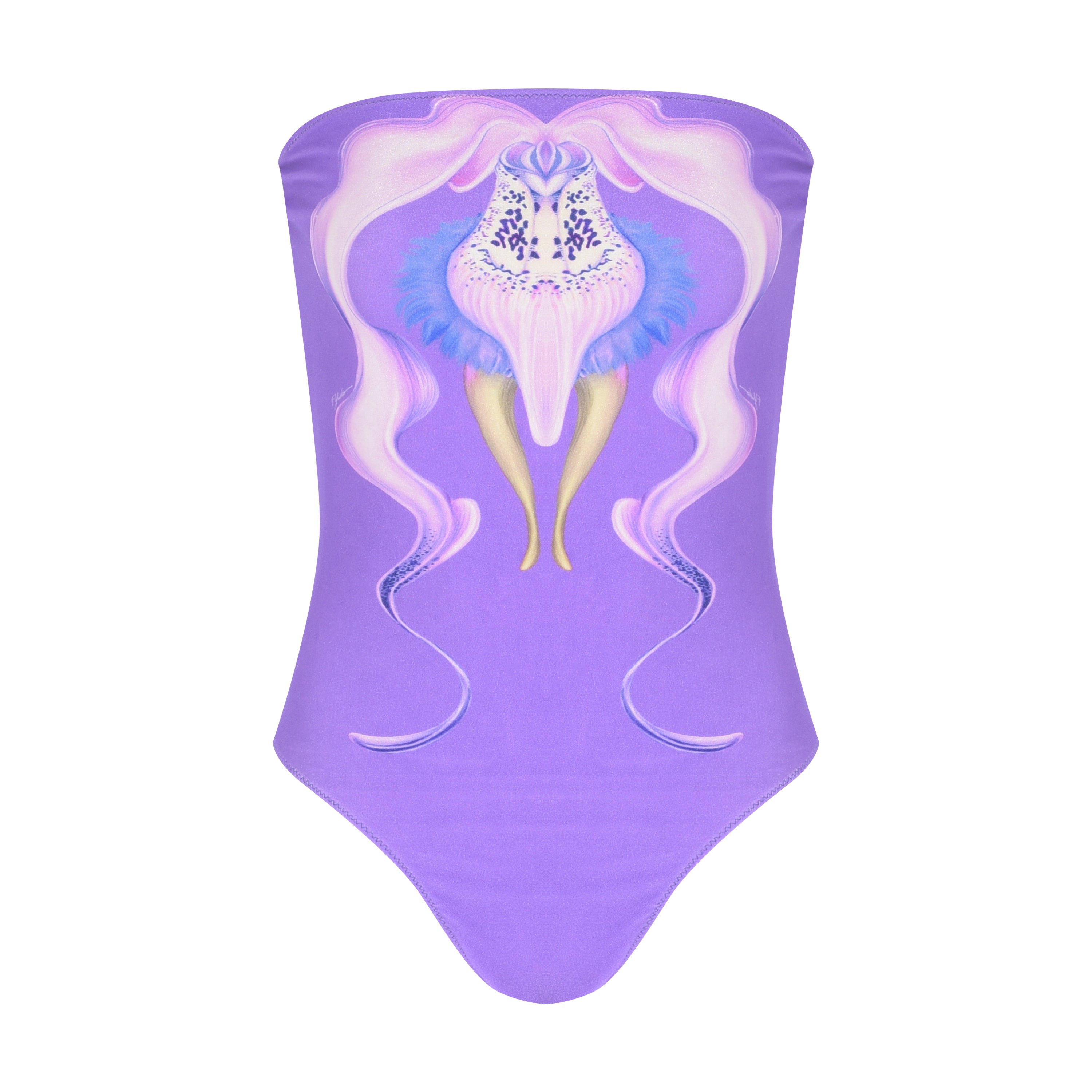 MAIÔ SEM ALÇA FLORAL ROXO