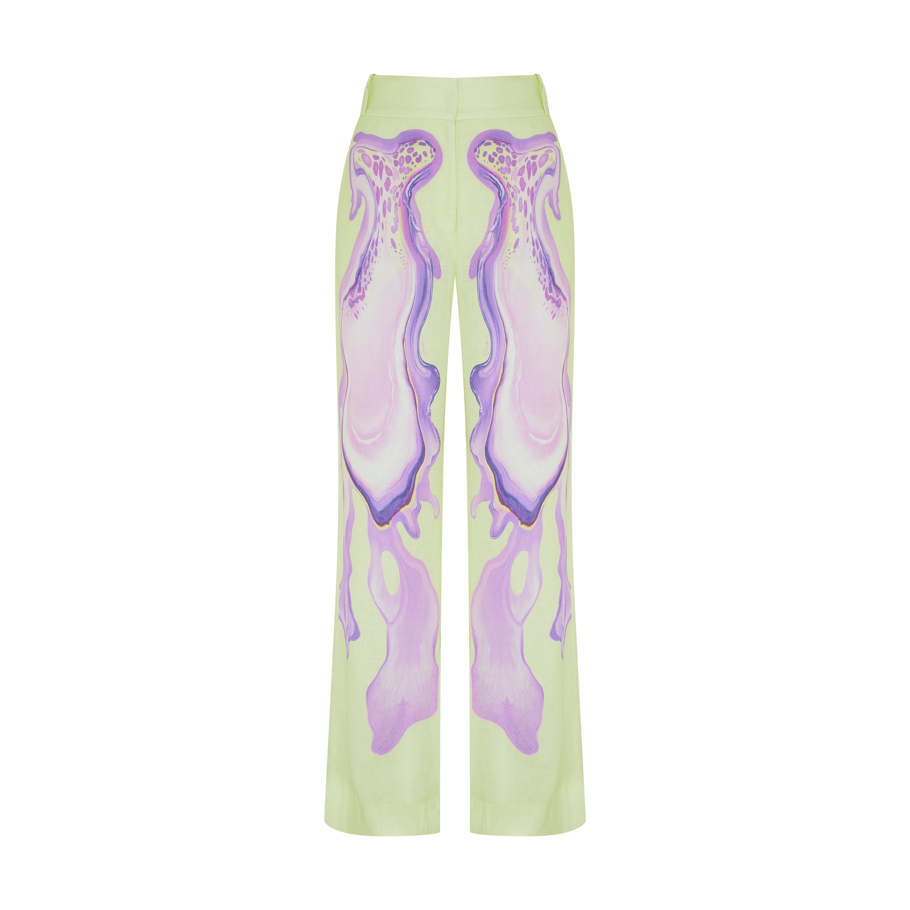 CALÇA RETA LINHO FLORAL CITRUS