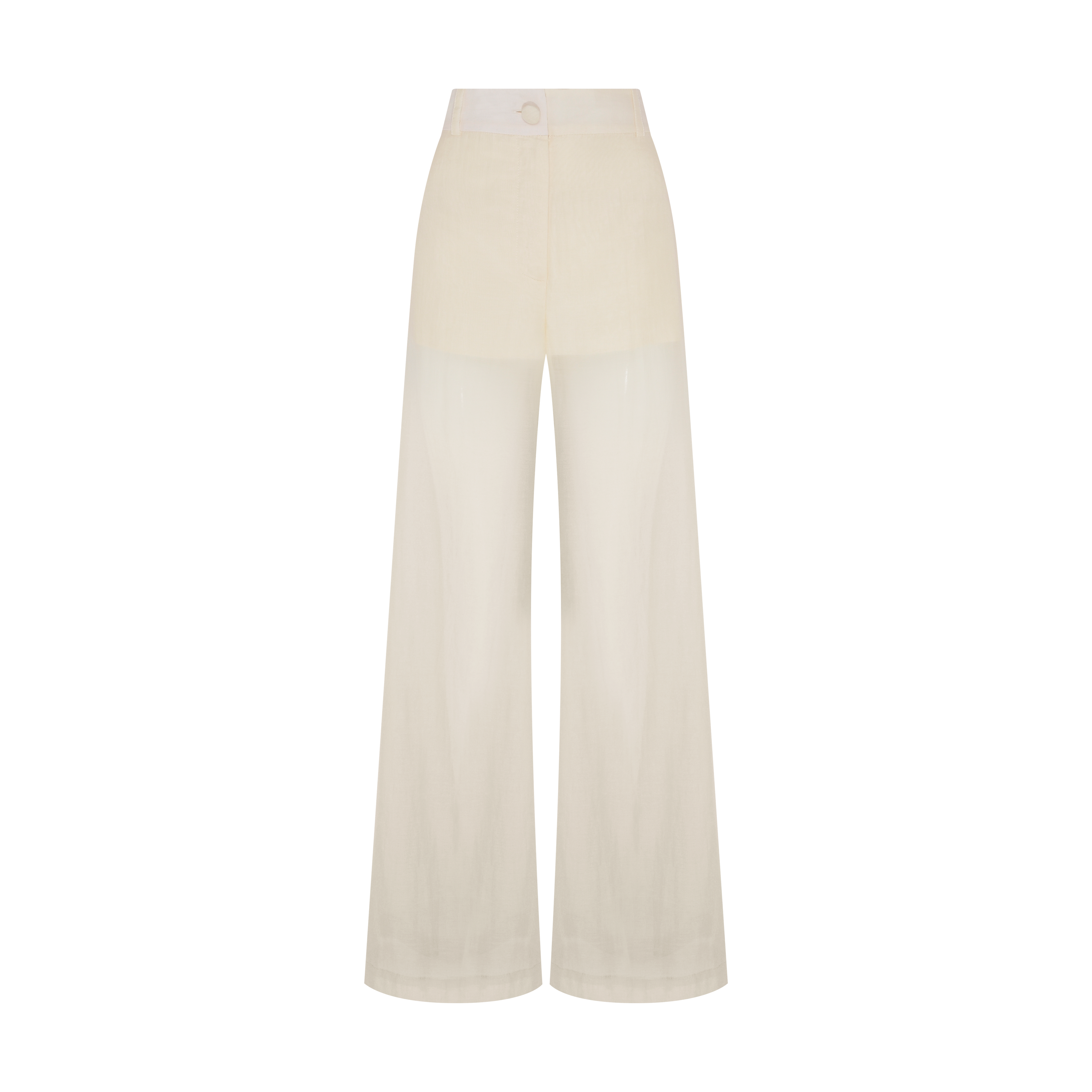 CALÇA PANTALONA ALGODÃO DE SEDA OFF-WHITE