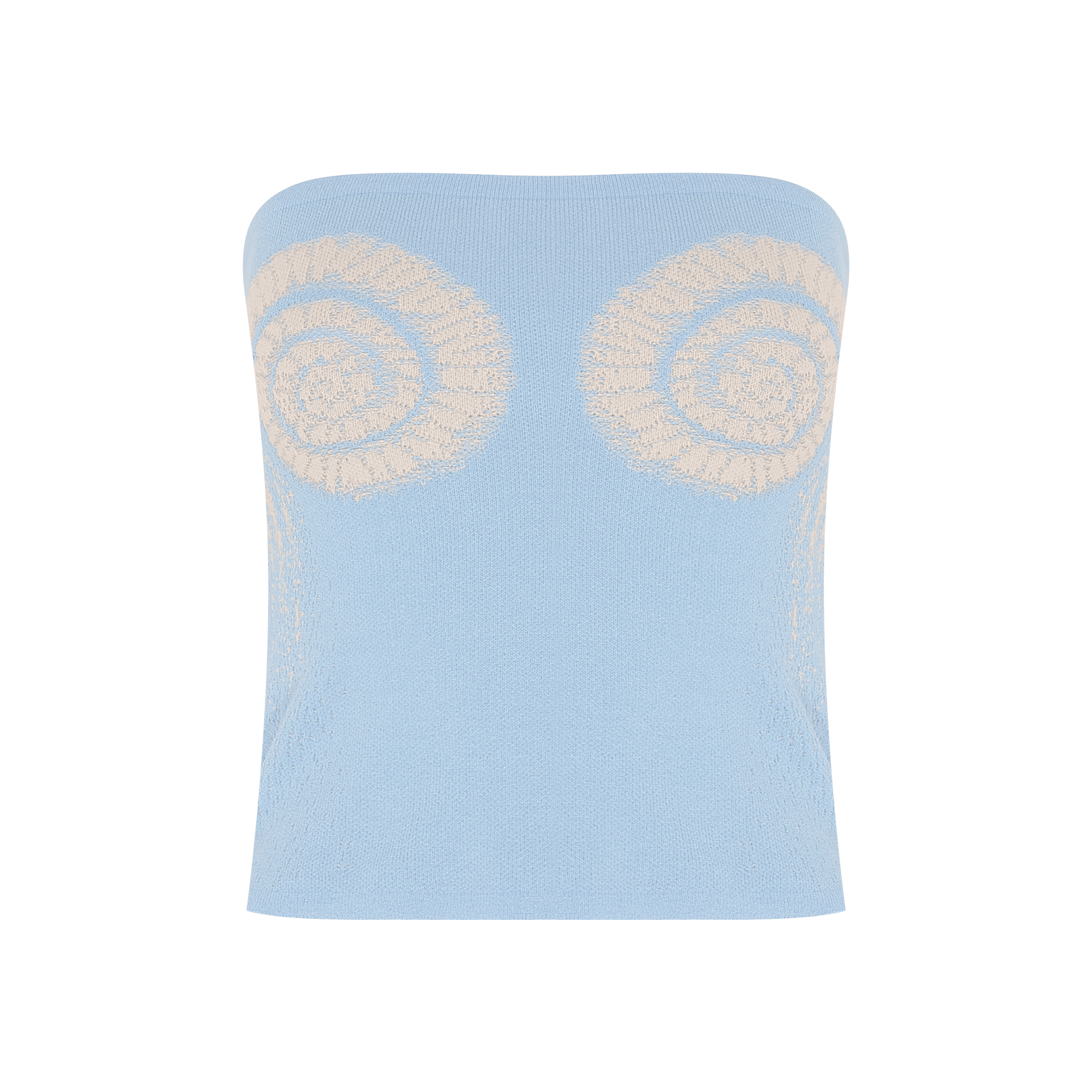 TOP JACQUARD TRICOT CARACOL AZUL