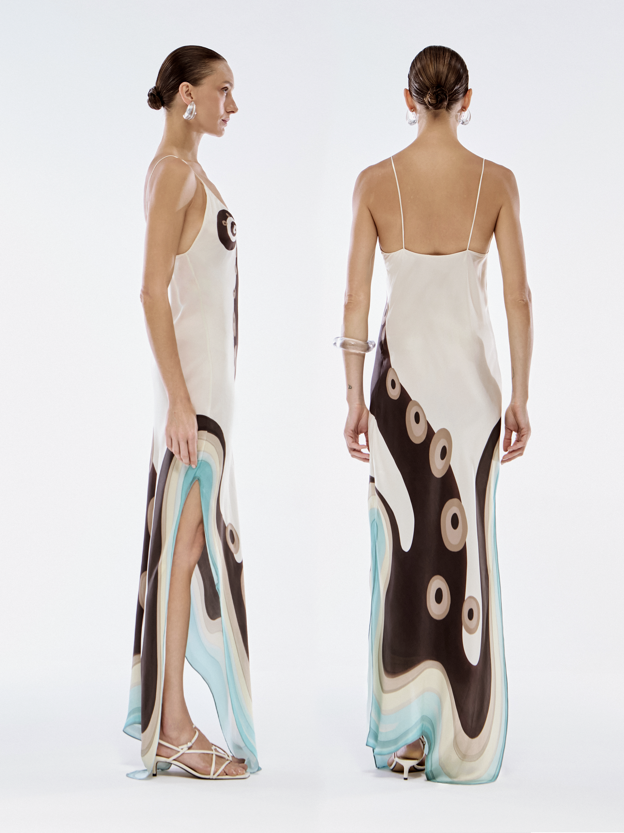 SLIP DRESS ASSIMÉTRICO SEDA TENTÁCULOS