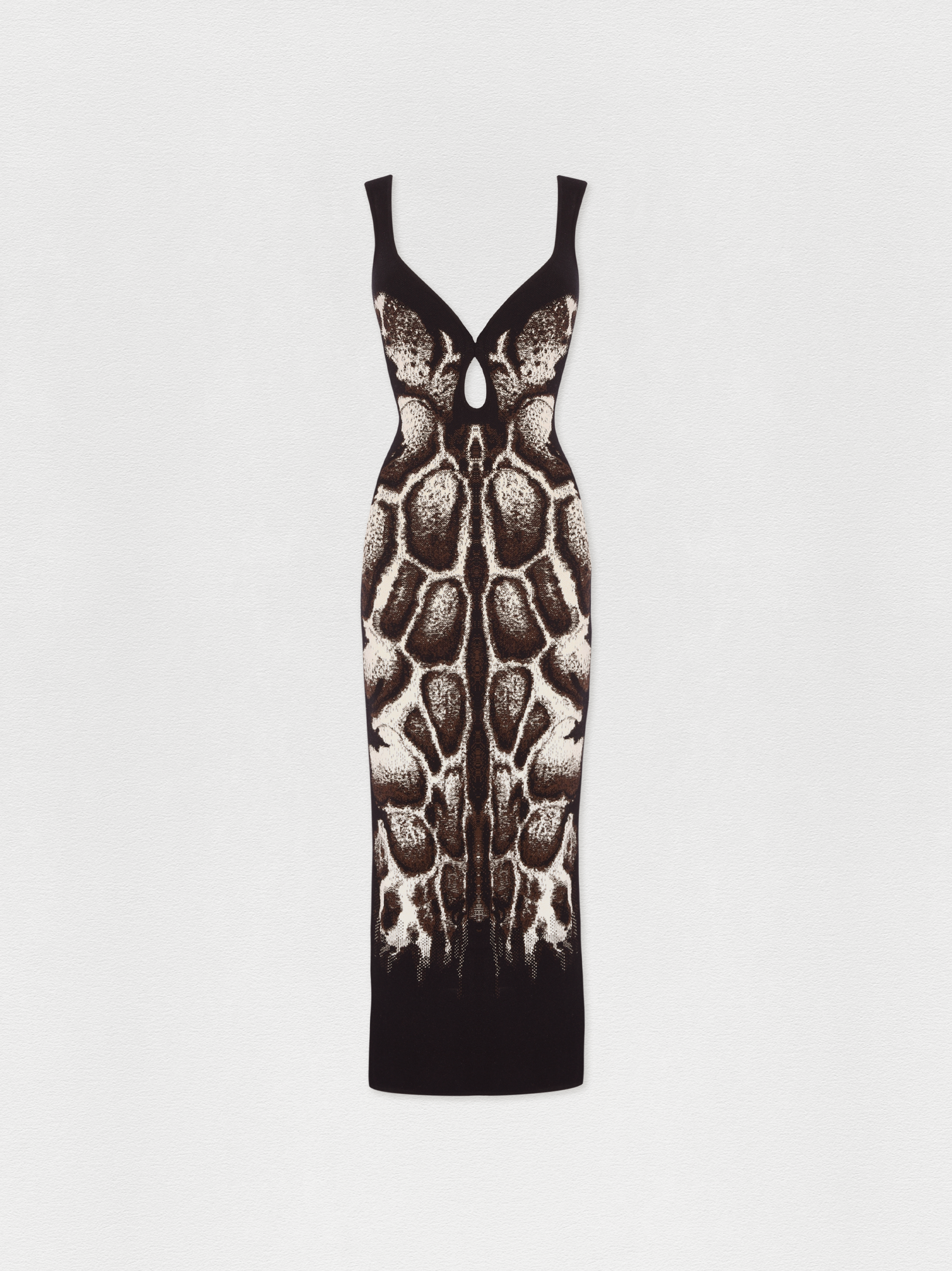 VESTIDO MIDI TRICOT JACQUARD SKIN NATURAL