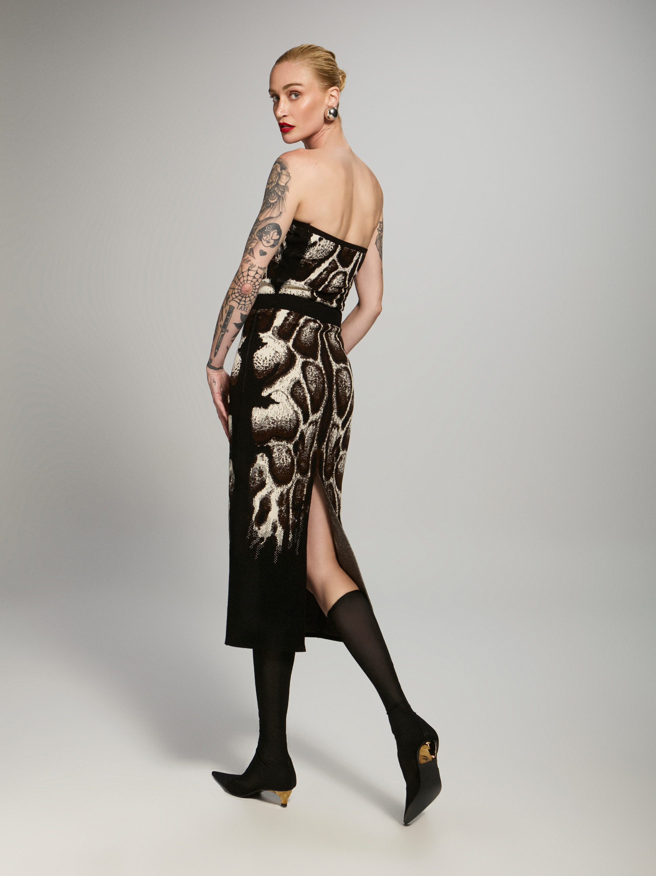 SAIA LÁPIS TRICOT JACQUARD  SKIN NATURAL