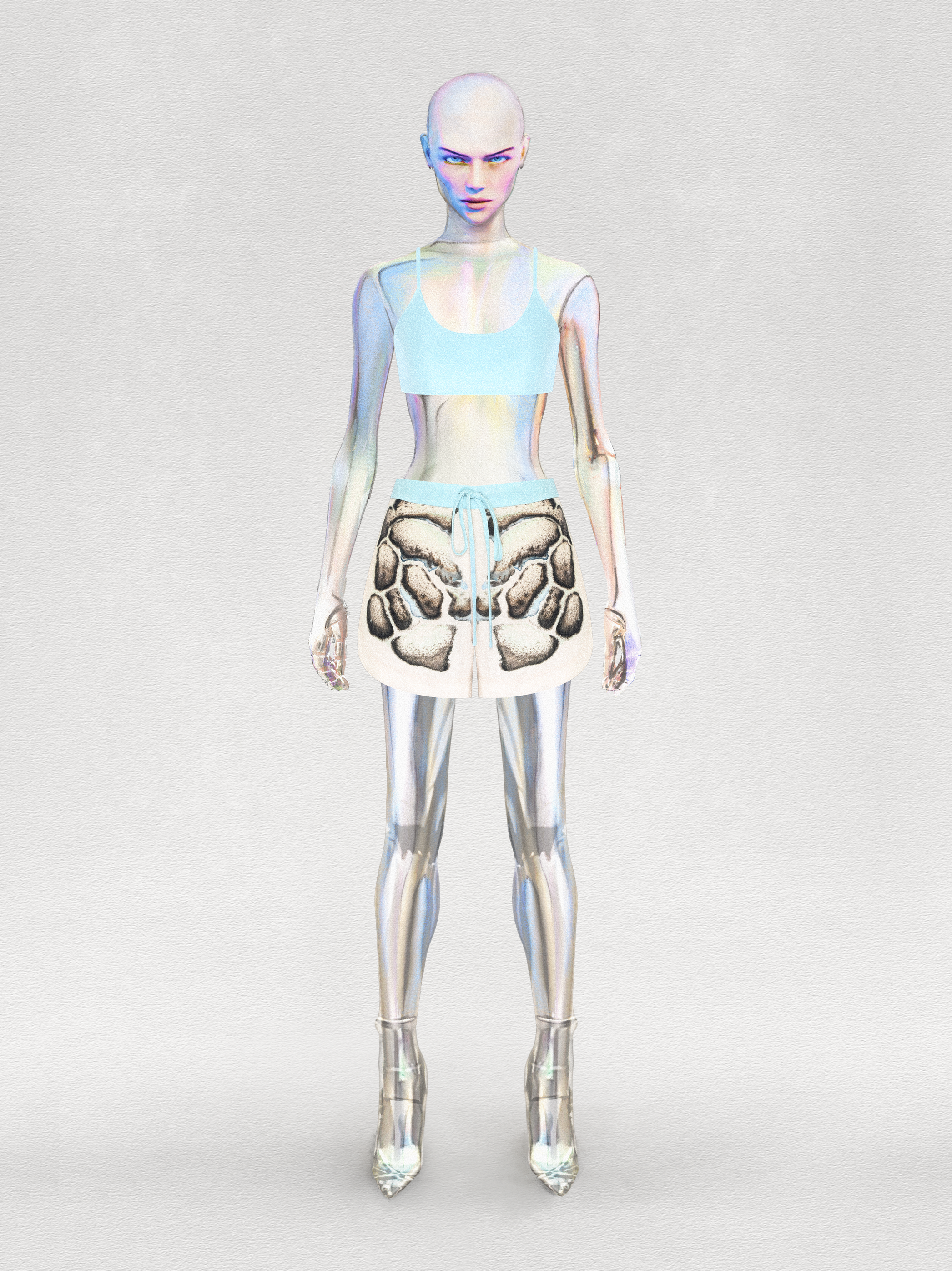 SHORTS LINHO SKIN BARRADO
