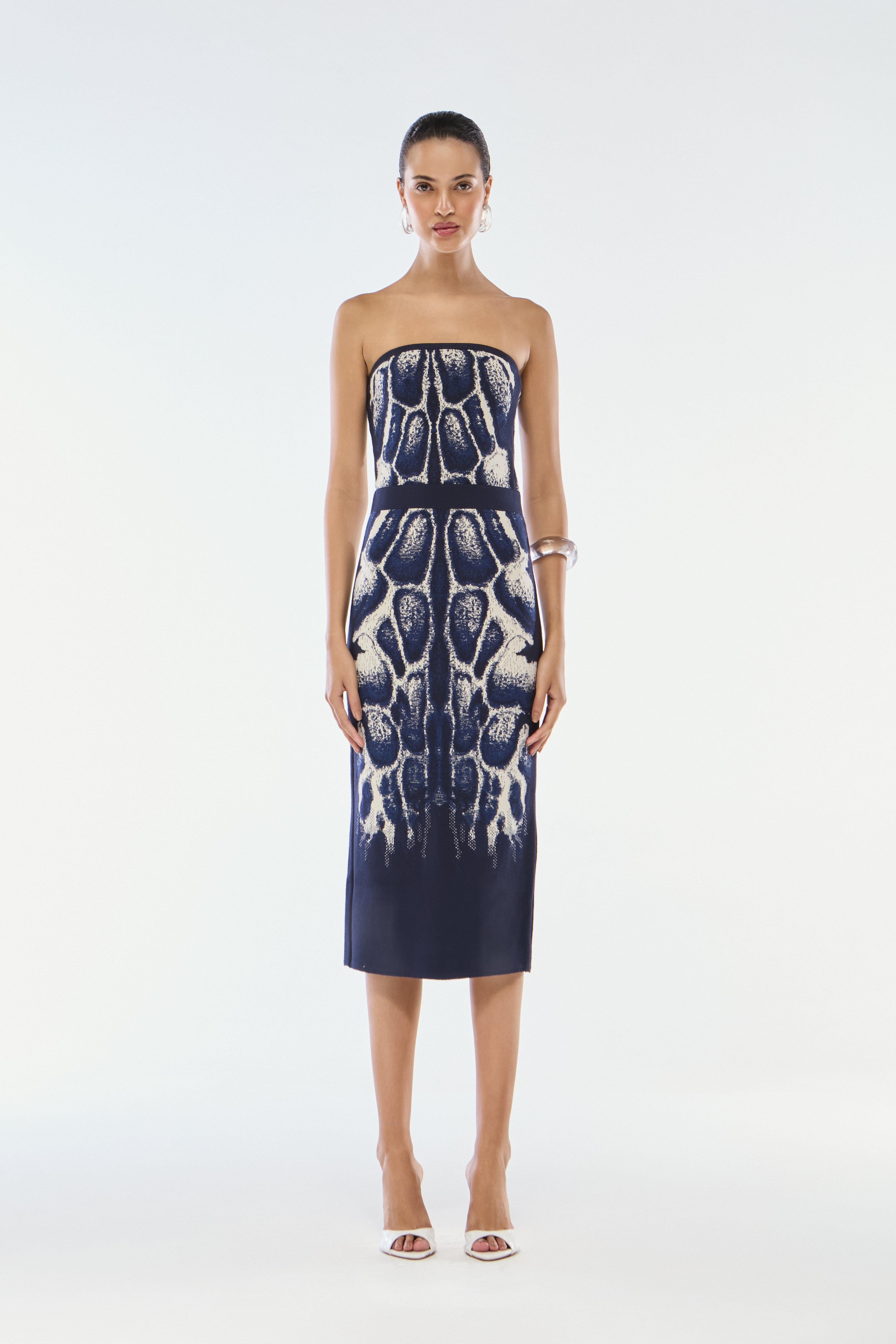 SAIA LÁPIS TRICOT JACQUARD SKIN INDIGO