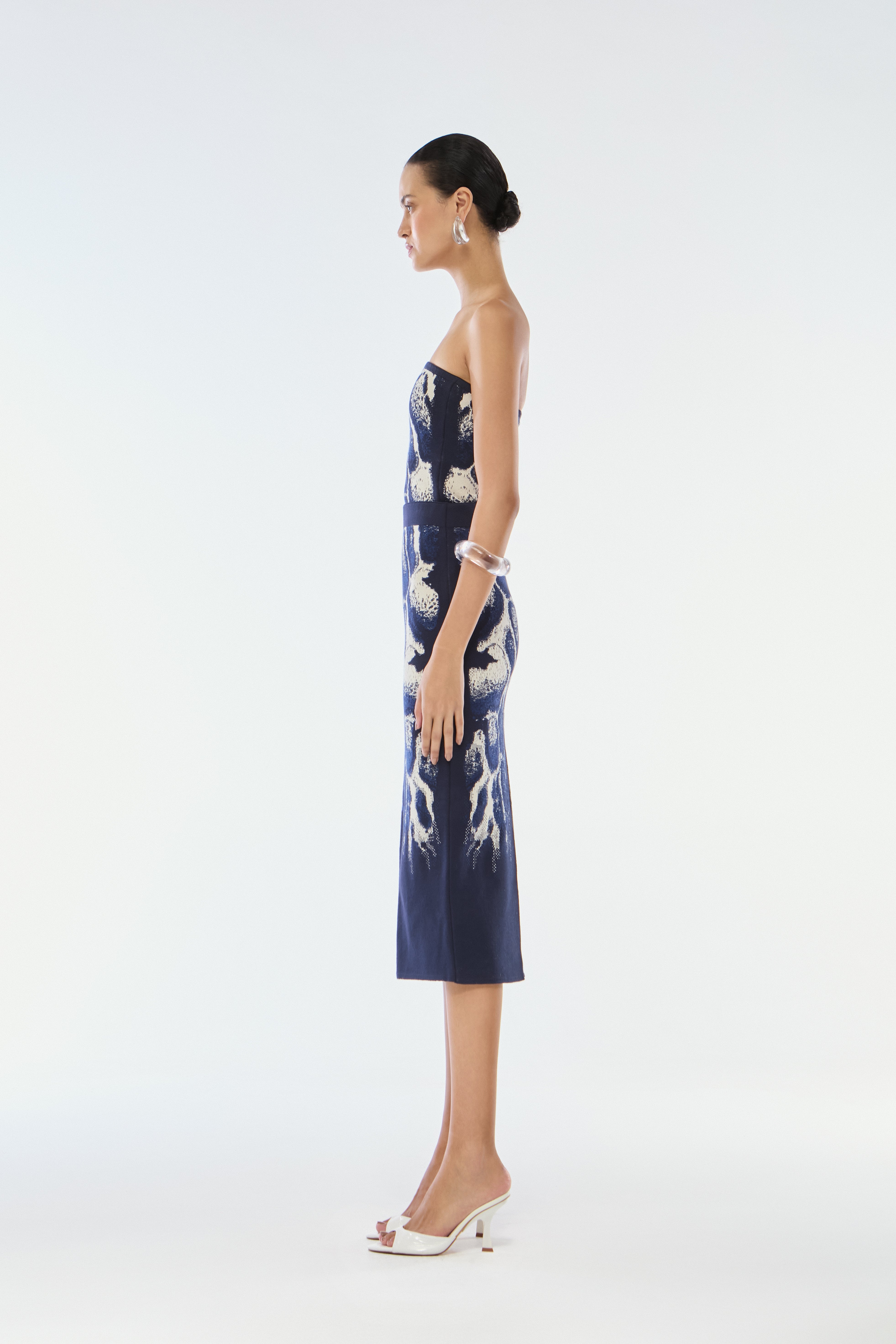 SAIA LÁPIS TRICOT JACQUARD SKIN INDIGO