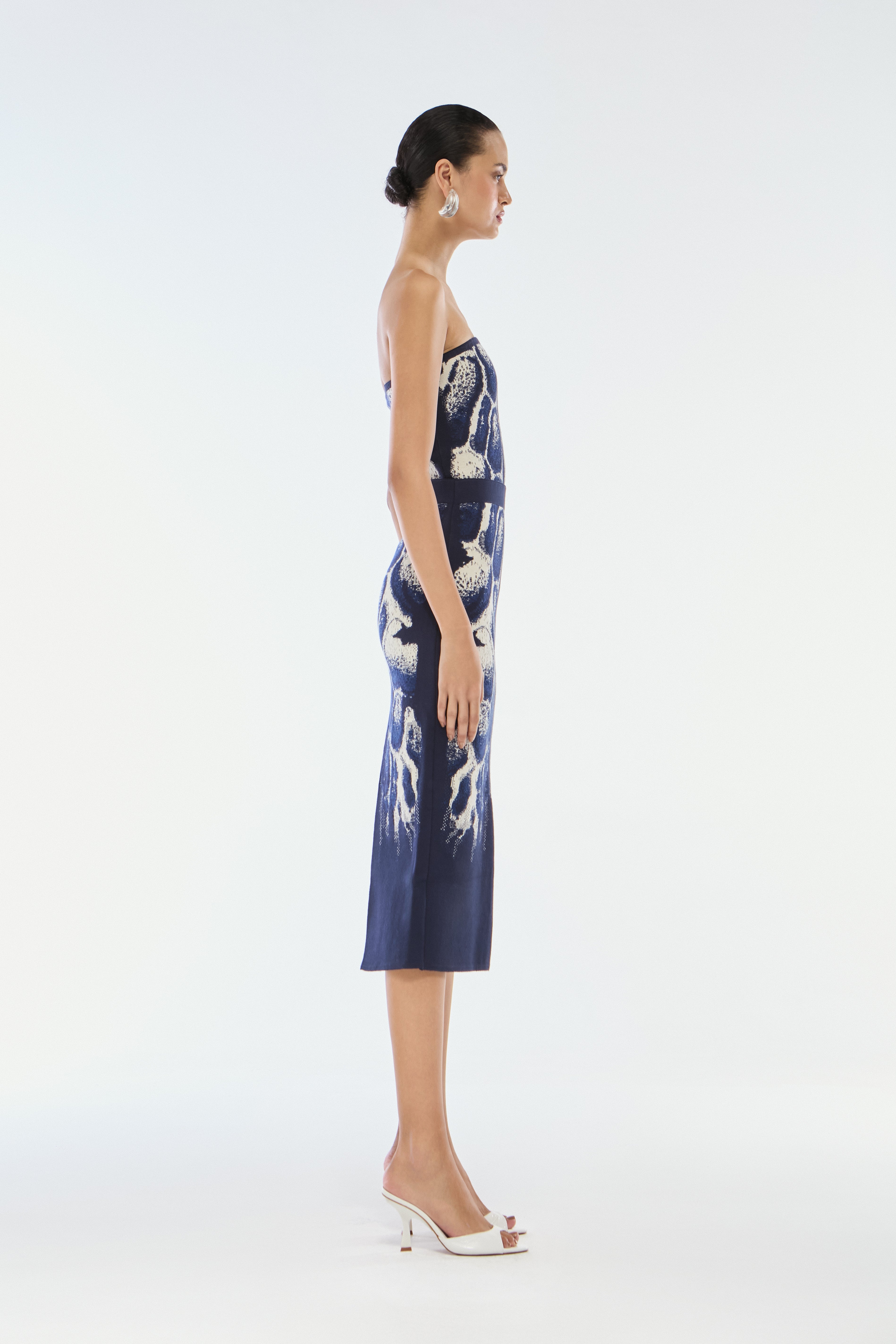 SAIA LÁPIS TRICOT JACQUARD SKIN INDIGO