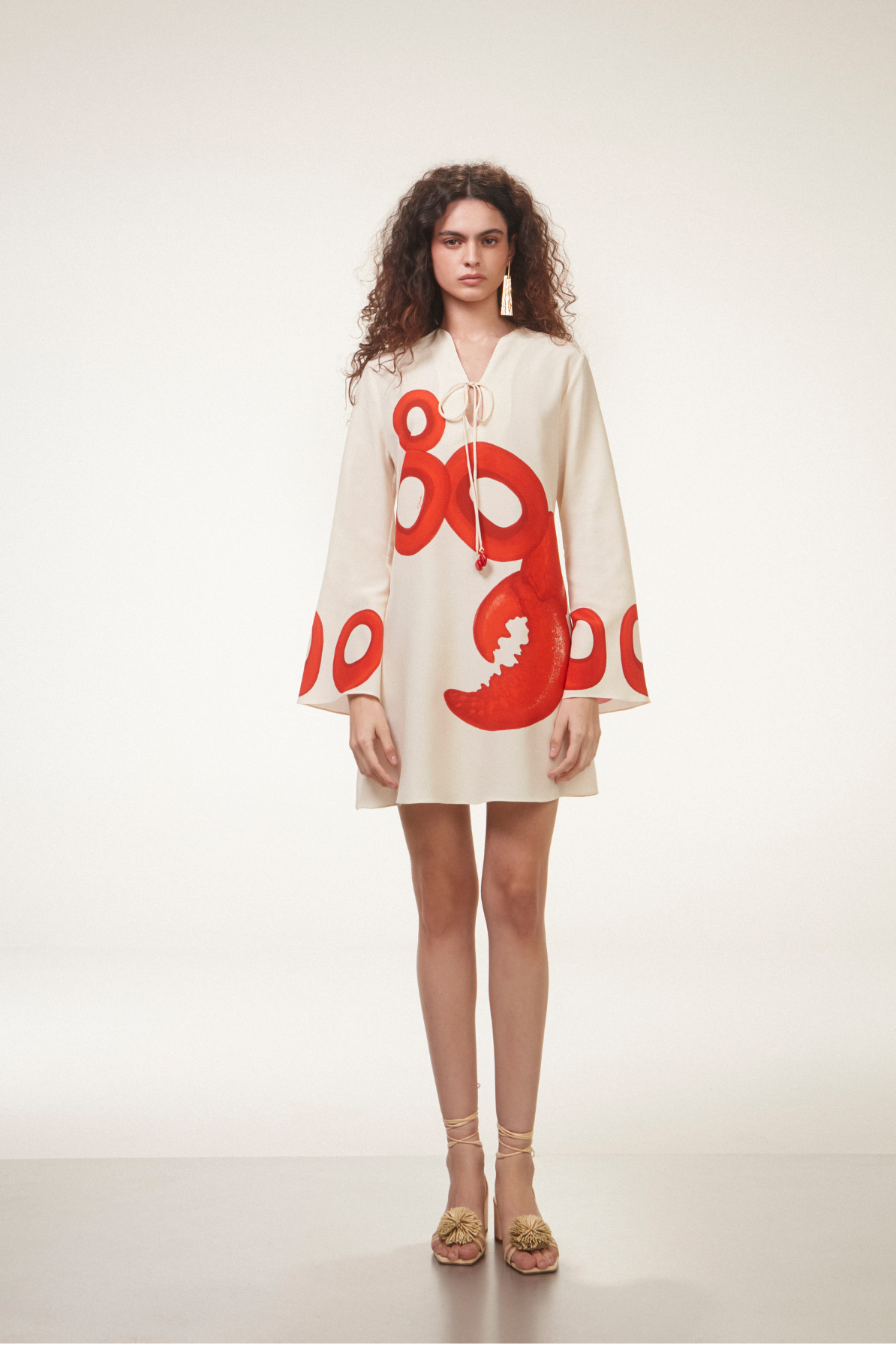 VESTIDO CURTO SEDA LOBSTER