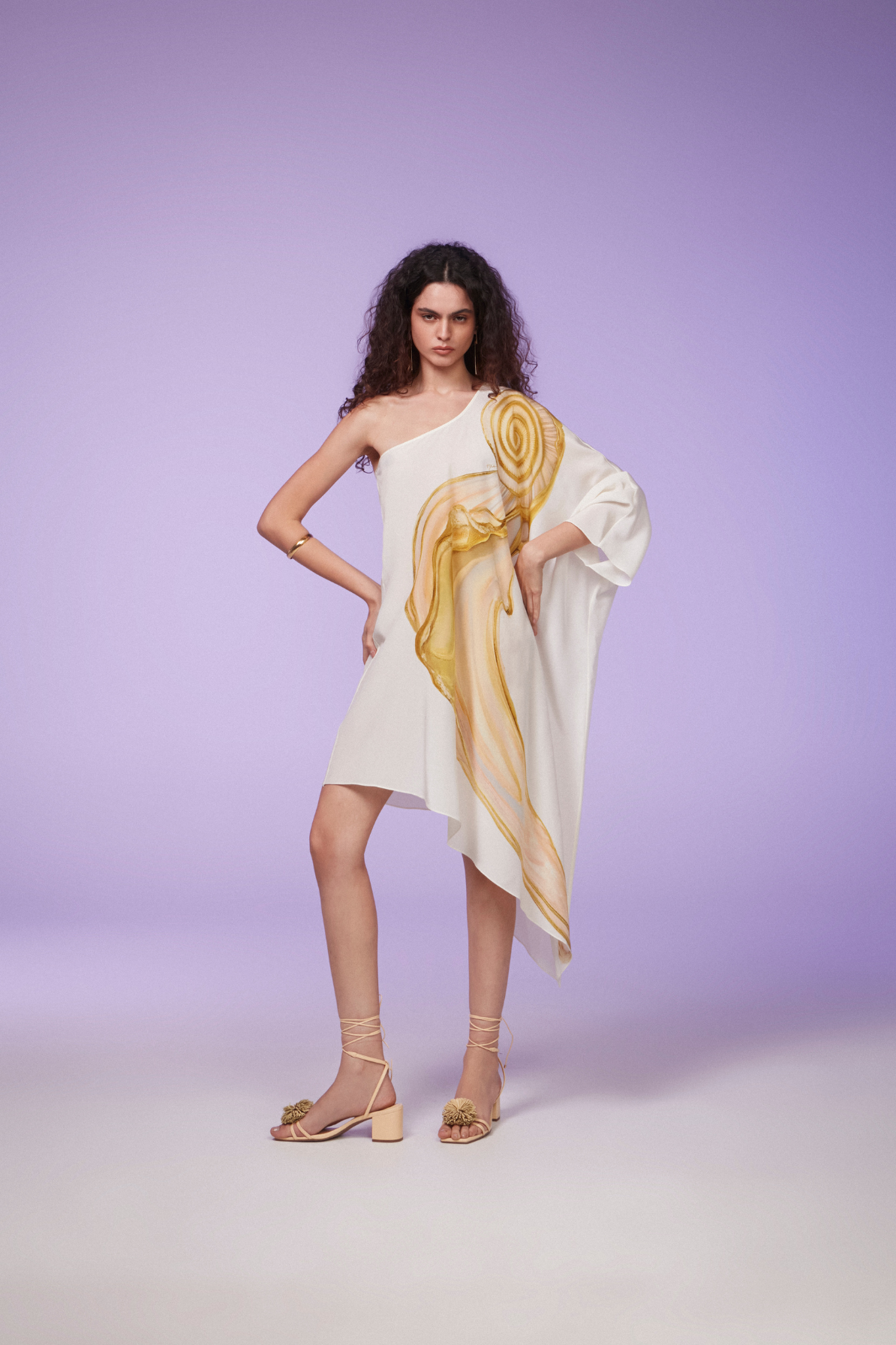 KAFTAN CURTO SEDA IRIS GOLD