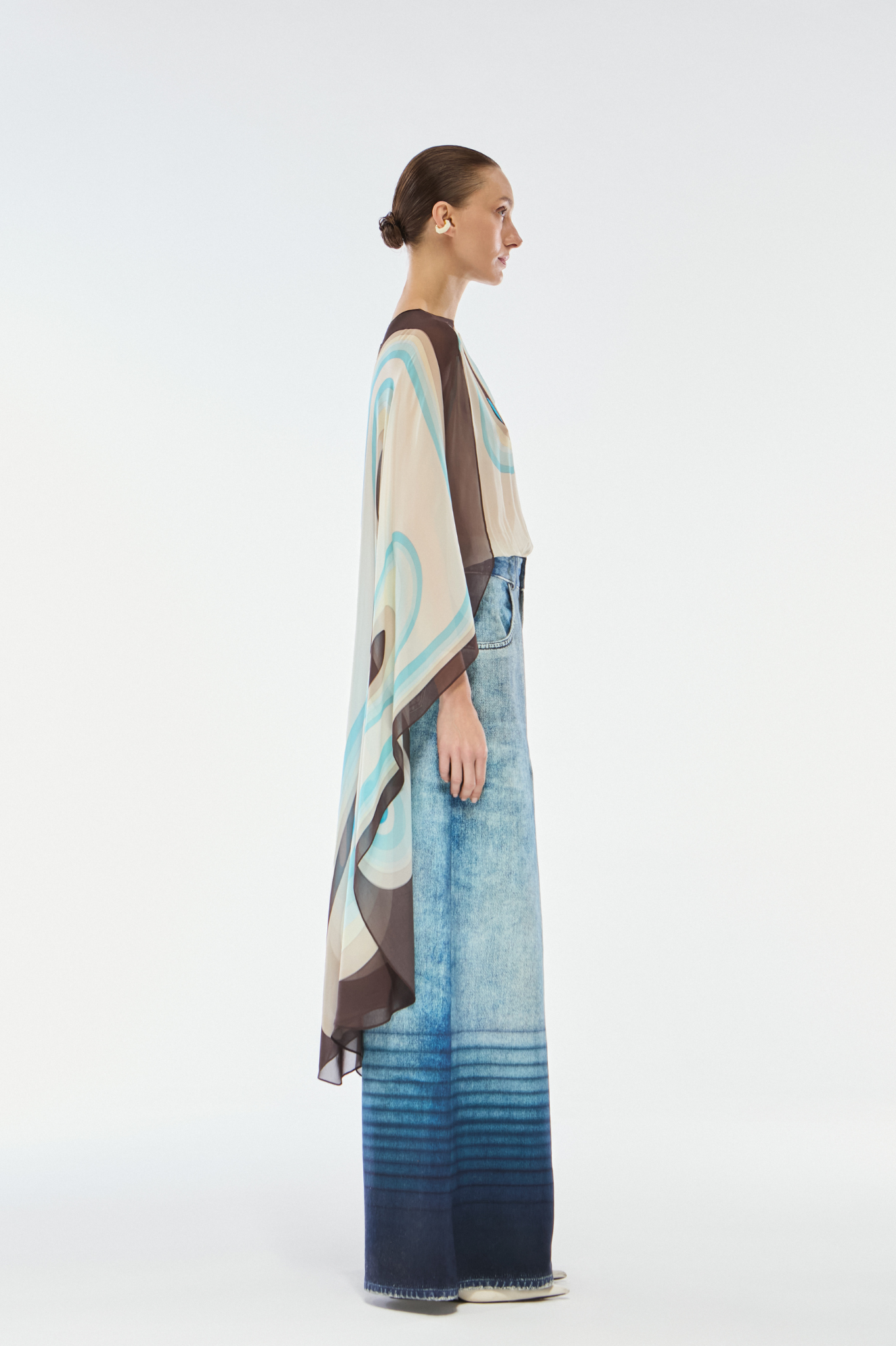 BLUSA CAPA GEORGETTE PORCELAN AZUL