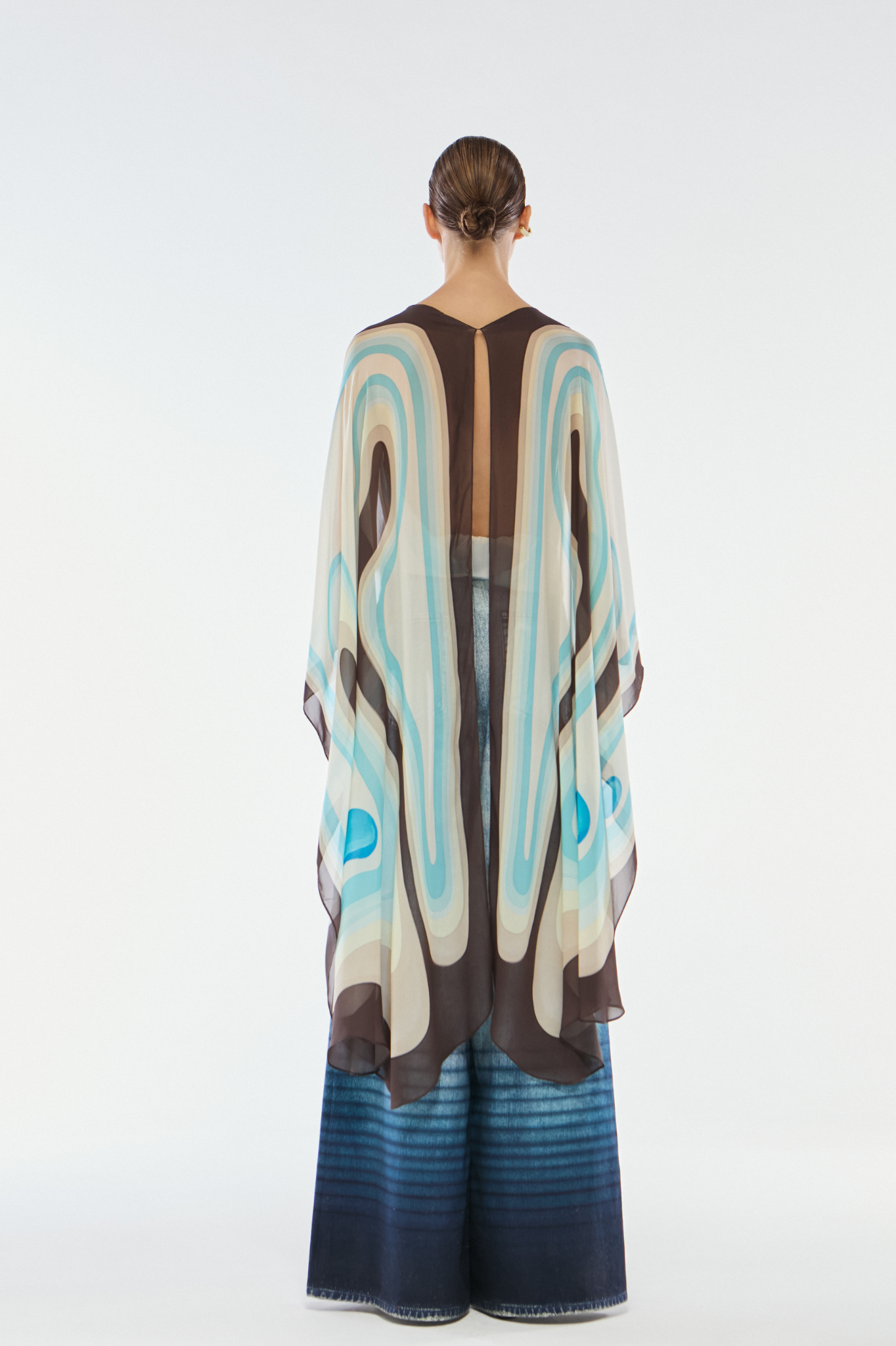 BLUSA CAPA GEORGETTE PORCELAN AZUL