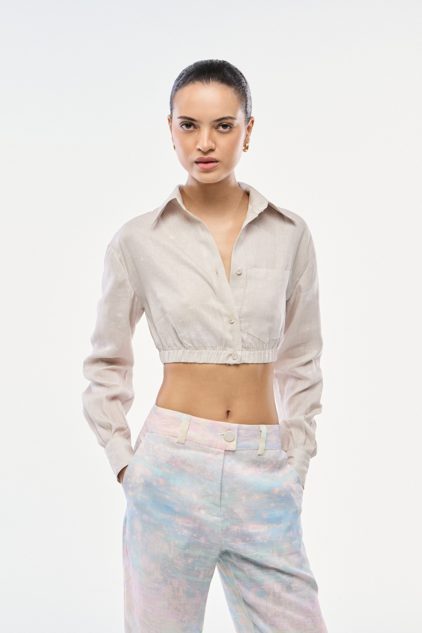 CAMISA CROPPED LINHO OVO