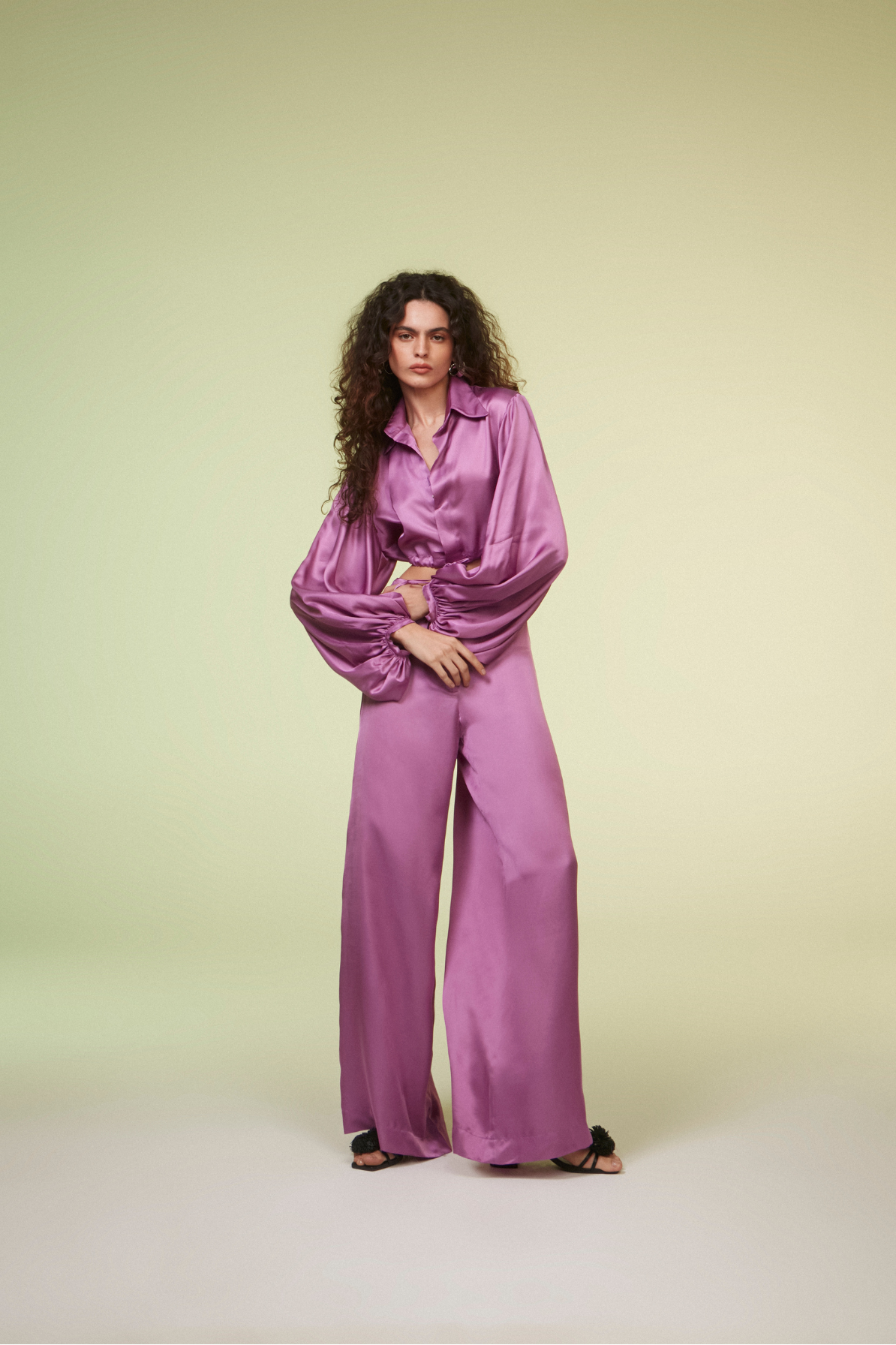 CALÇA WIDE LEG ROXO