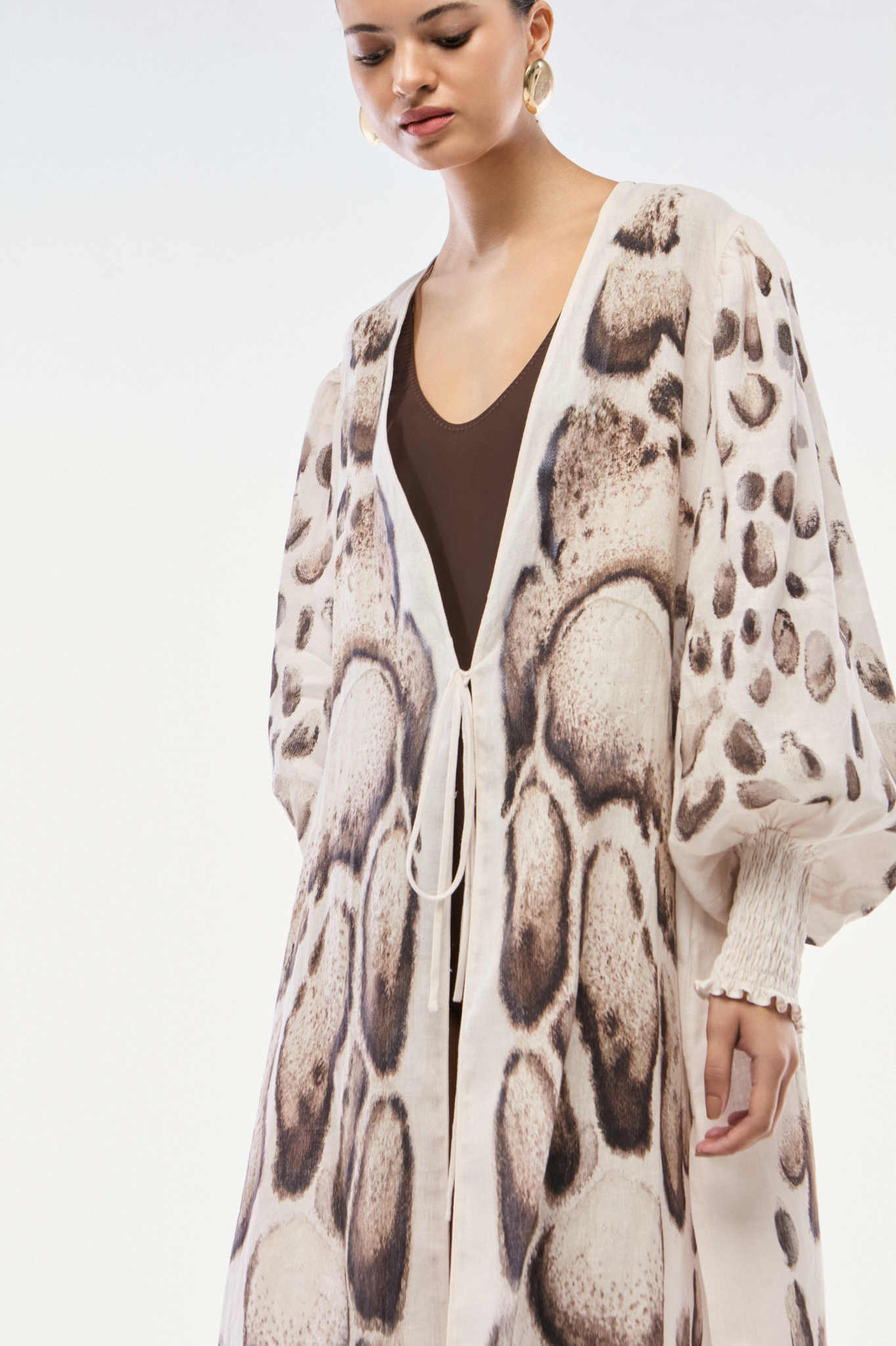 ROBE LONGO LINHO SKIN NATURAL