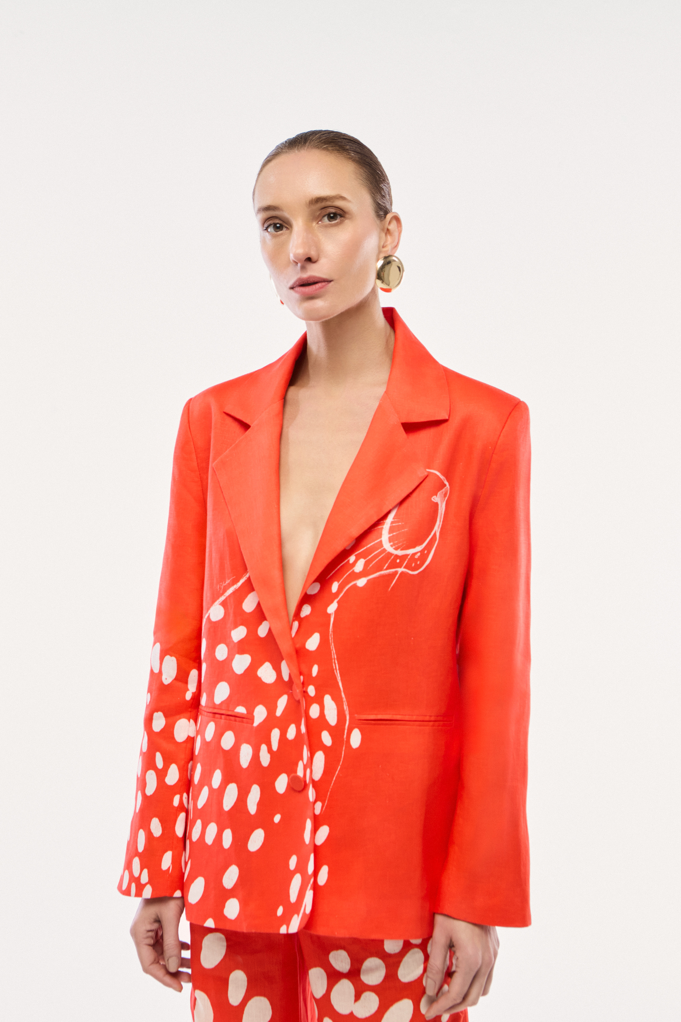 BLAZER LINHO BOLHAS VERMELHO