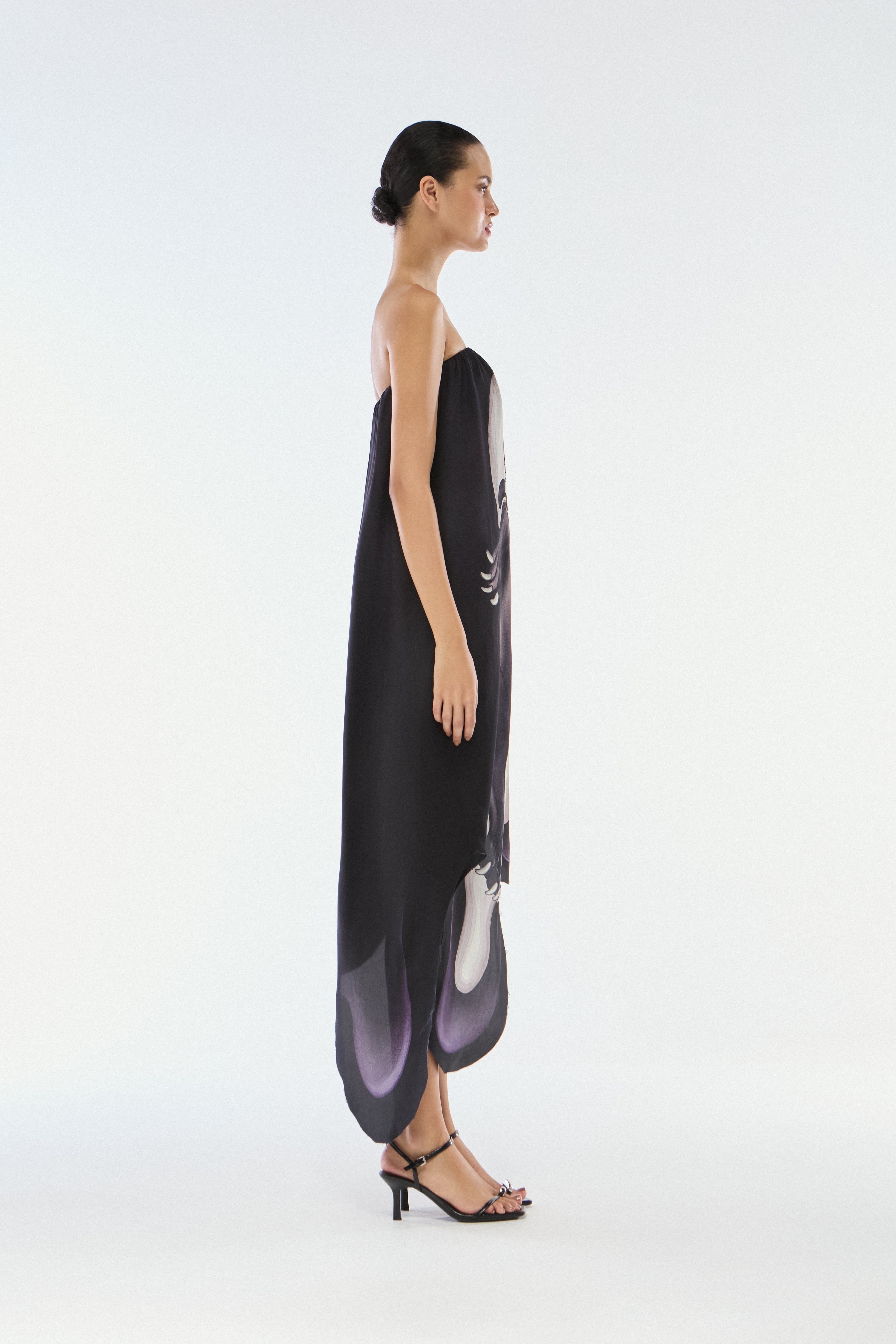 VESTIDO SEM ALÇA SEDA PANTERA WAVE