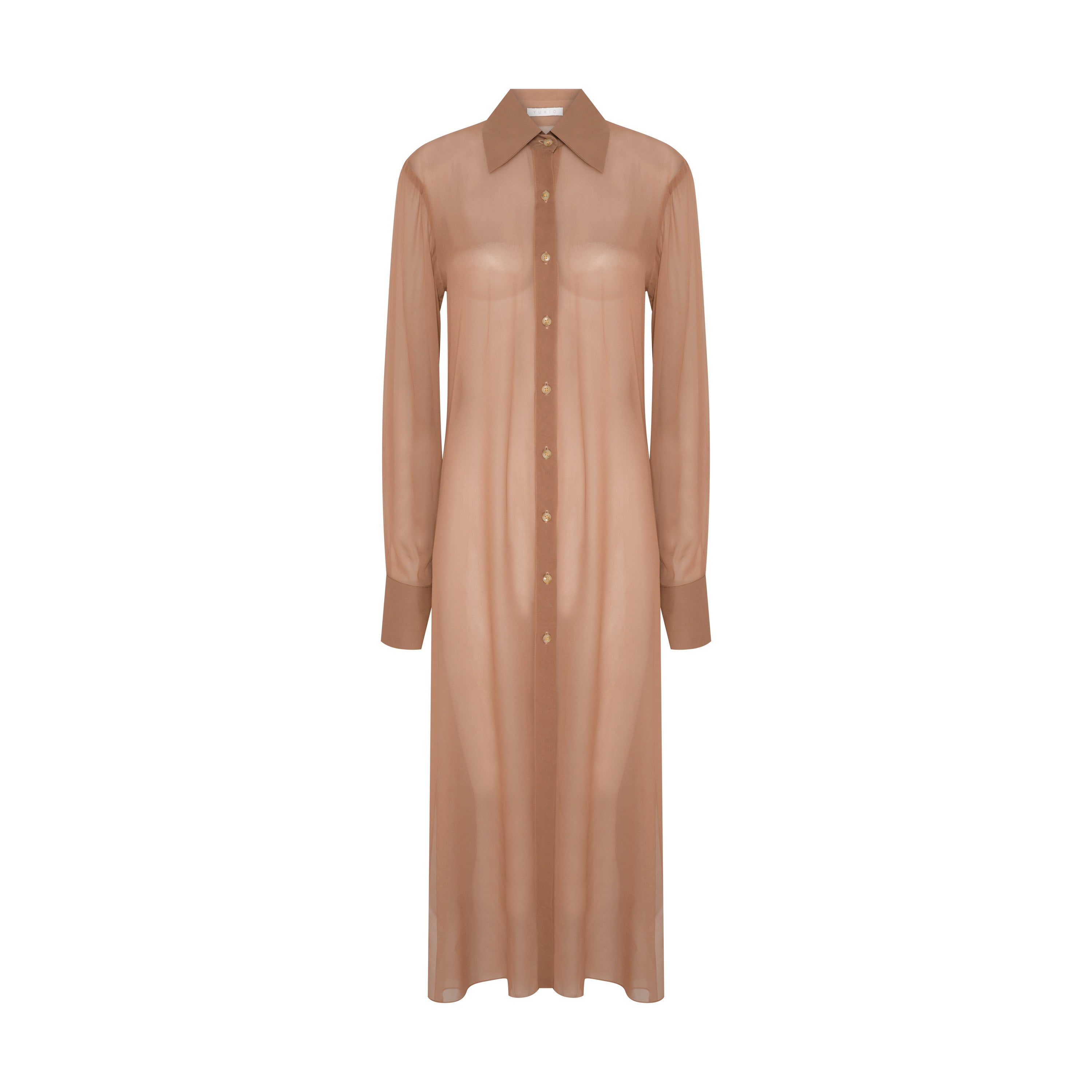 CHEMISE ALGODÃO DE SEDA GUEPARDO MARROM