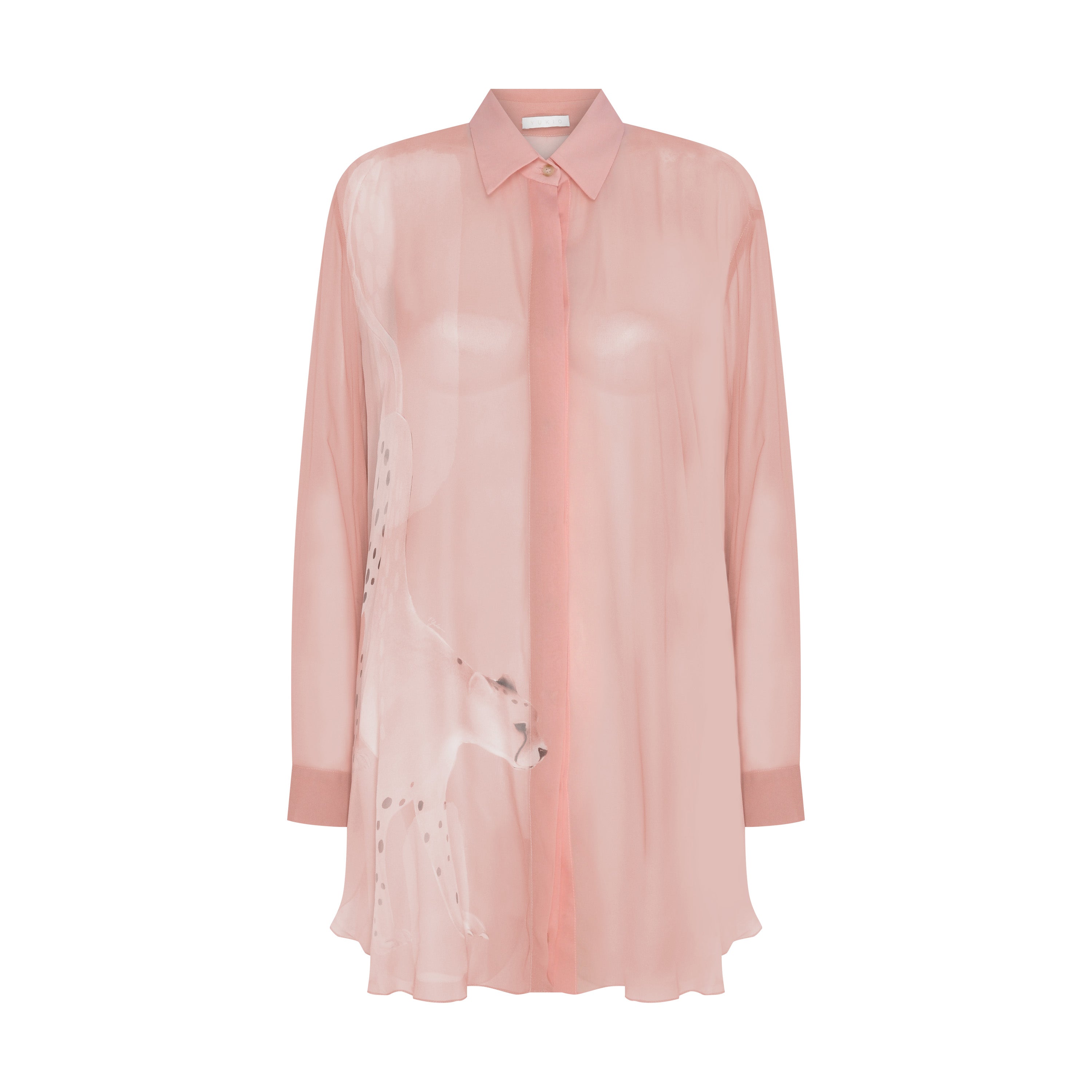 CAMISA GEORGETTE GUEPARDO ROSA