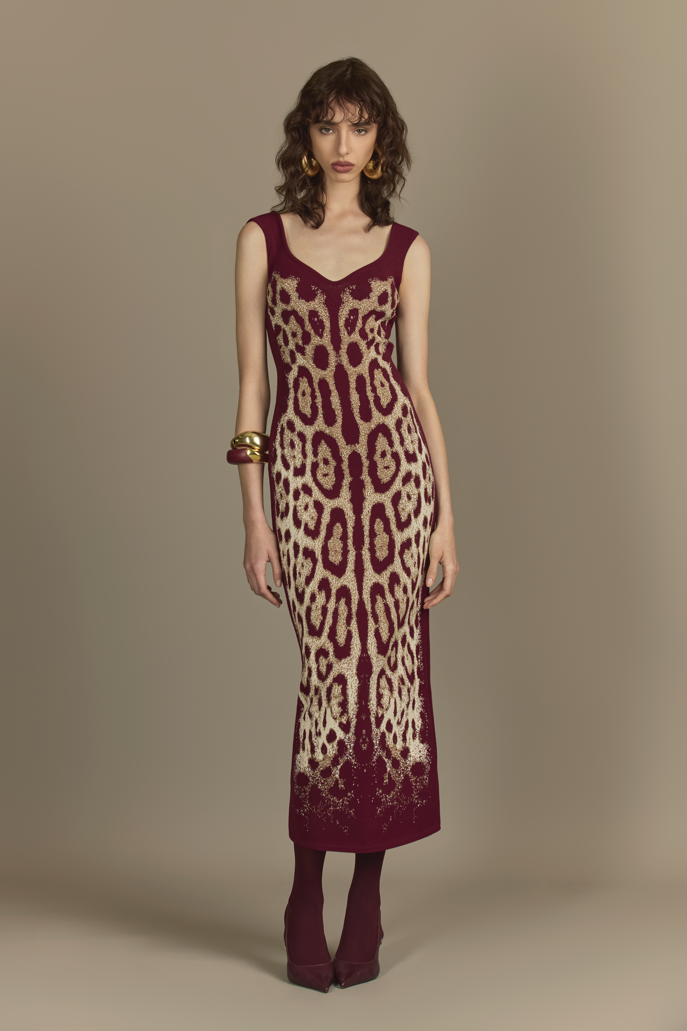 VESTIDO MIDI SKIN BORDÔ