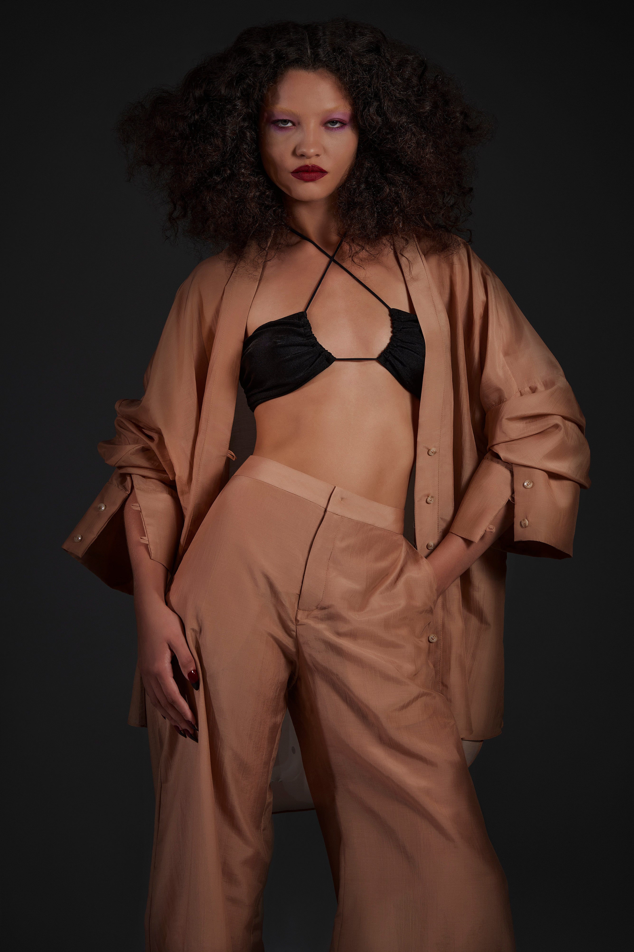 CALÇA PANTALONA LINHO GUEPARDO MARROM
