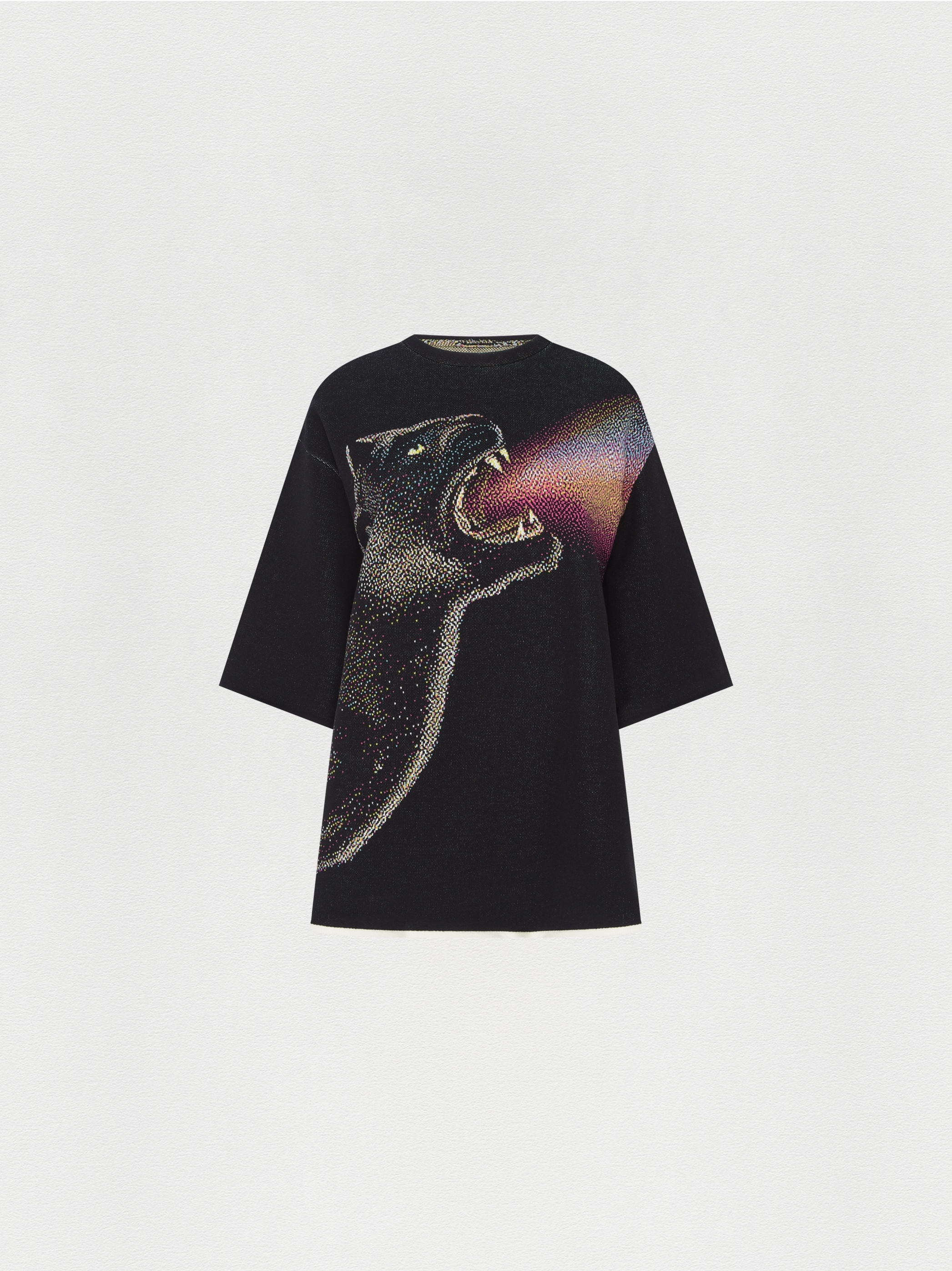 CAMISETA JACQUARD TRICOT PRETO