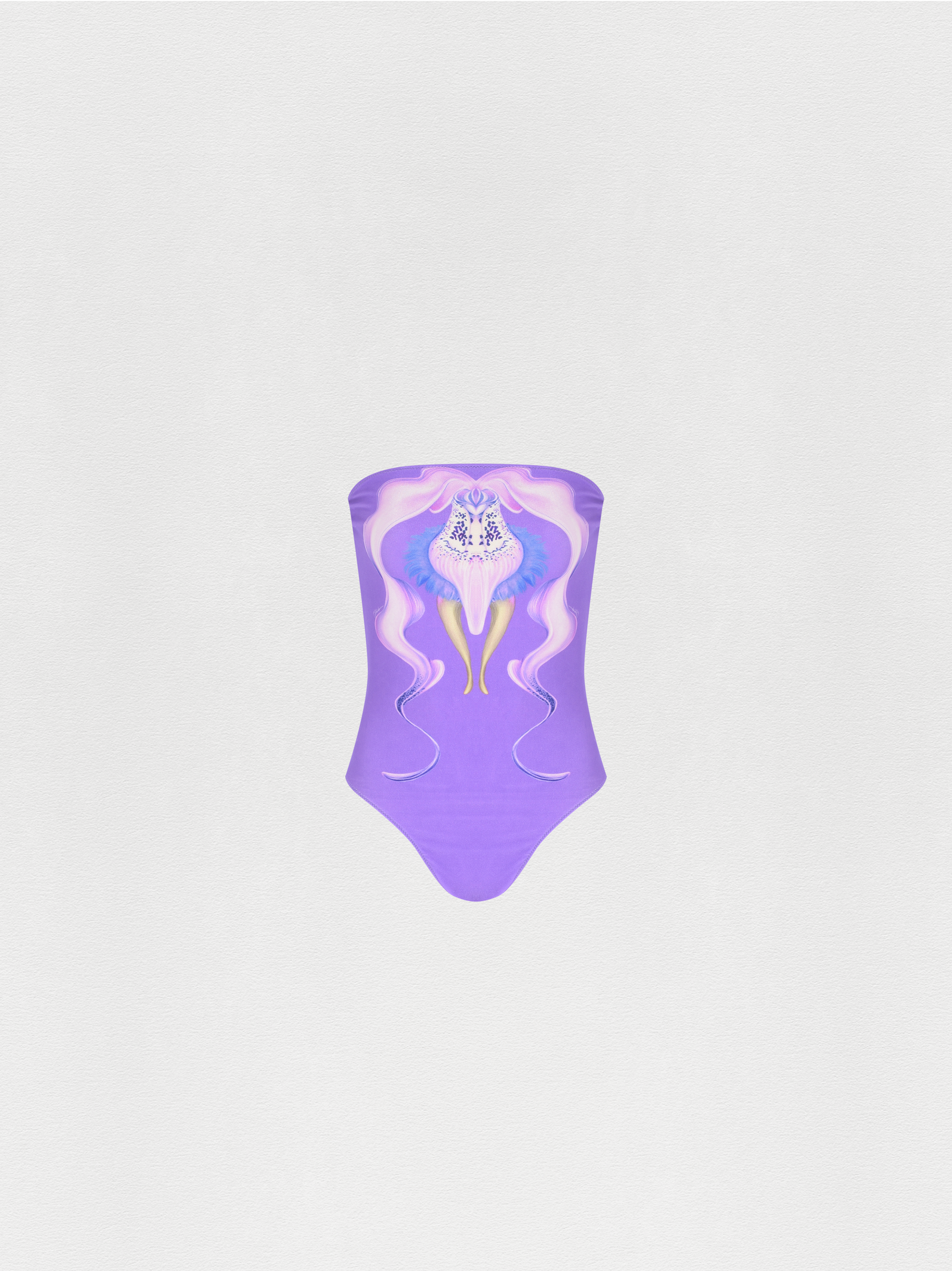 MAIÔ SEM ALÇA FLORAL ROXO