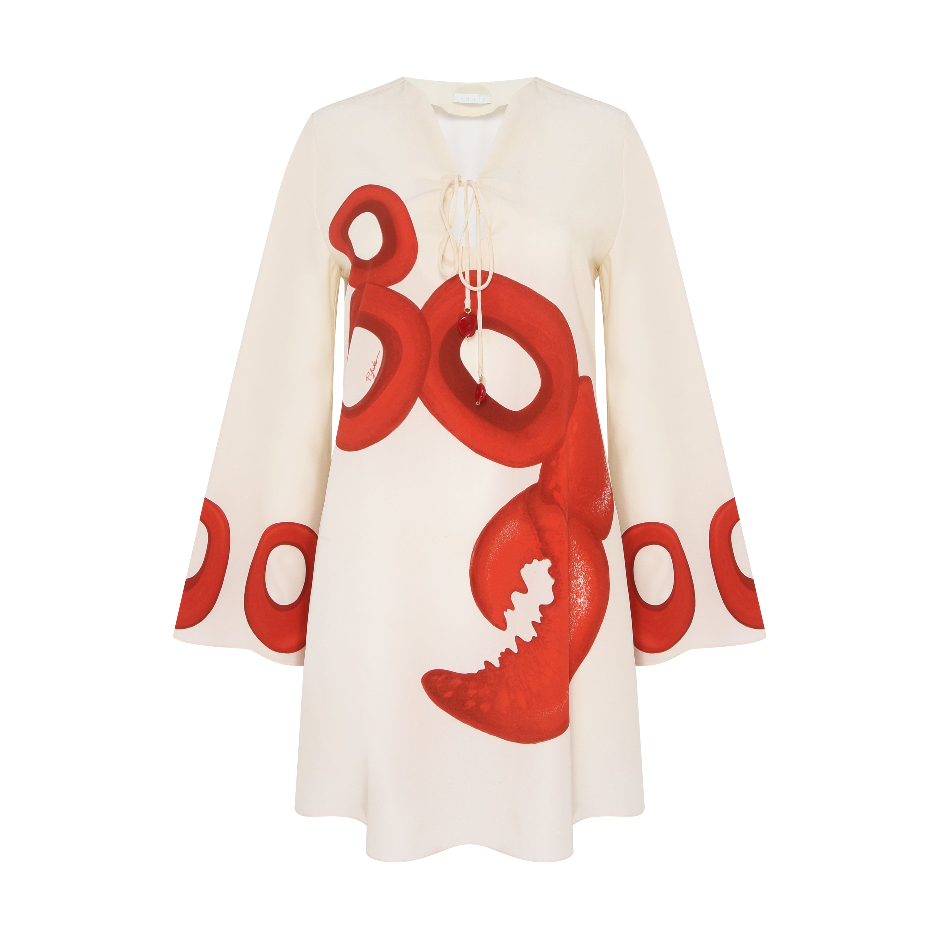 VESTIDO CURTO SEDA LOBSTER