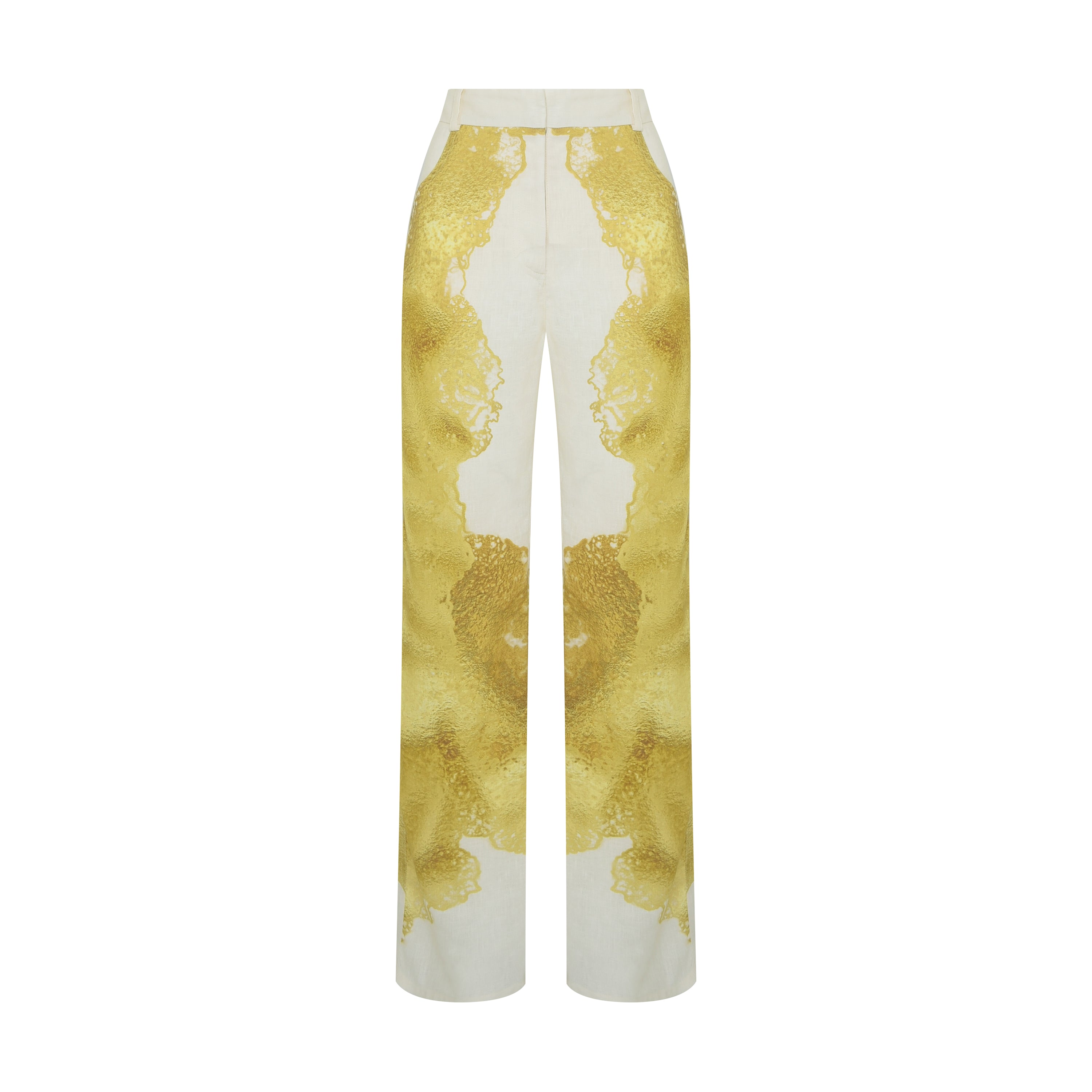 CALÇA RETA LINHO IRIS GOLD