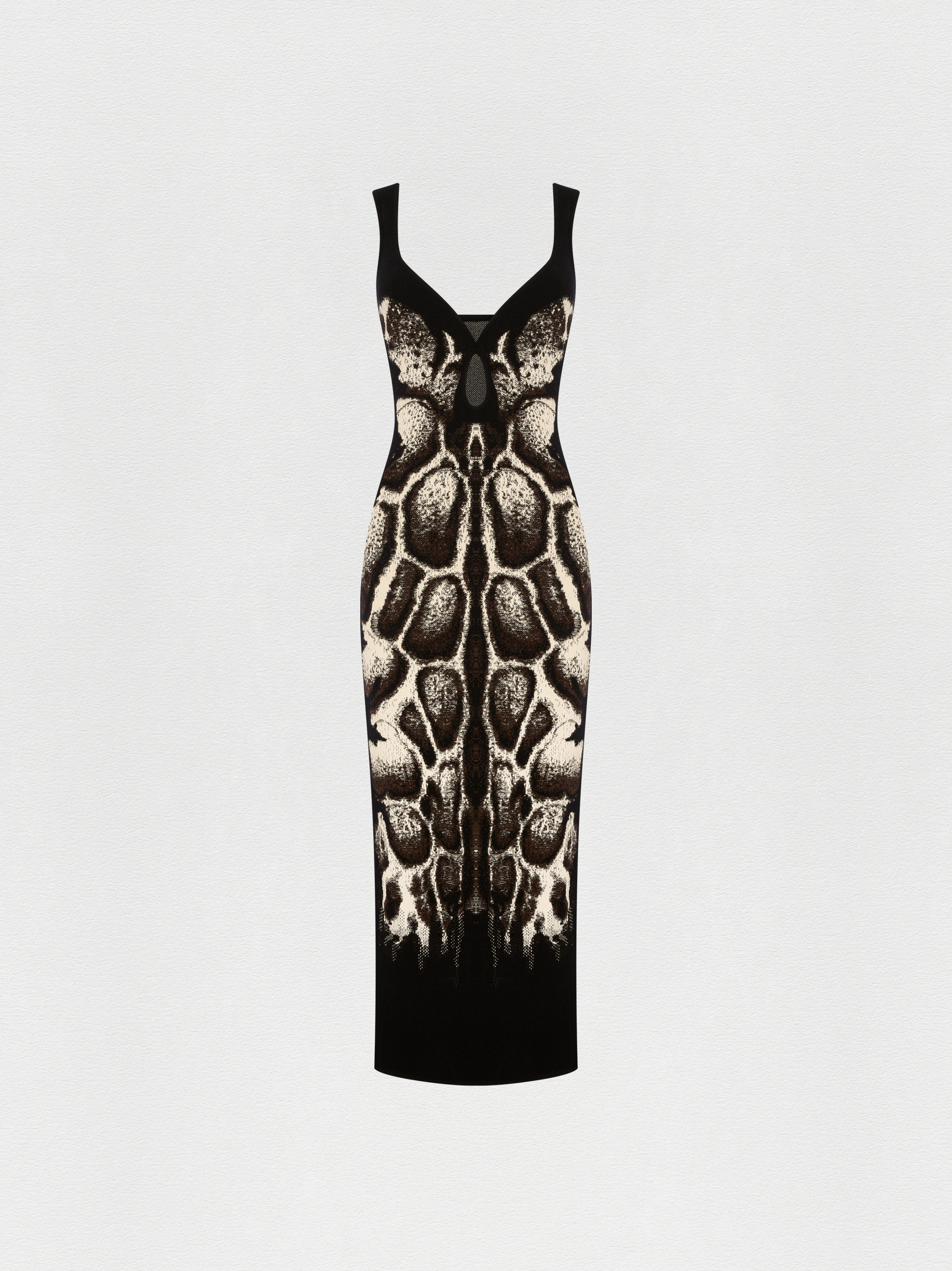 VESTIDO MIDI TRICOT JACQUARD SKIN NATURAL